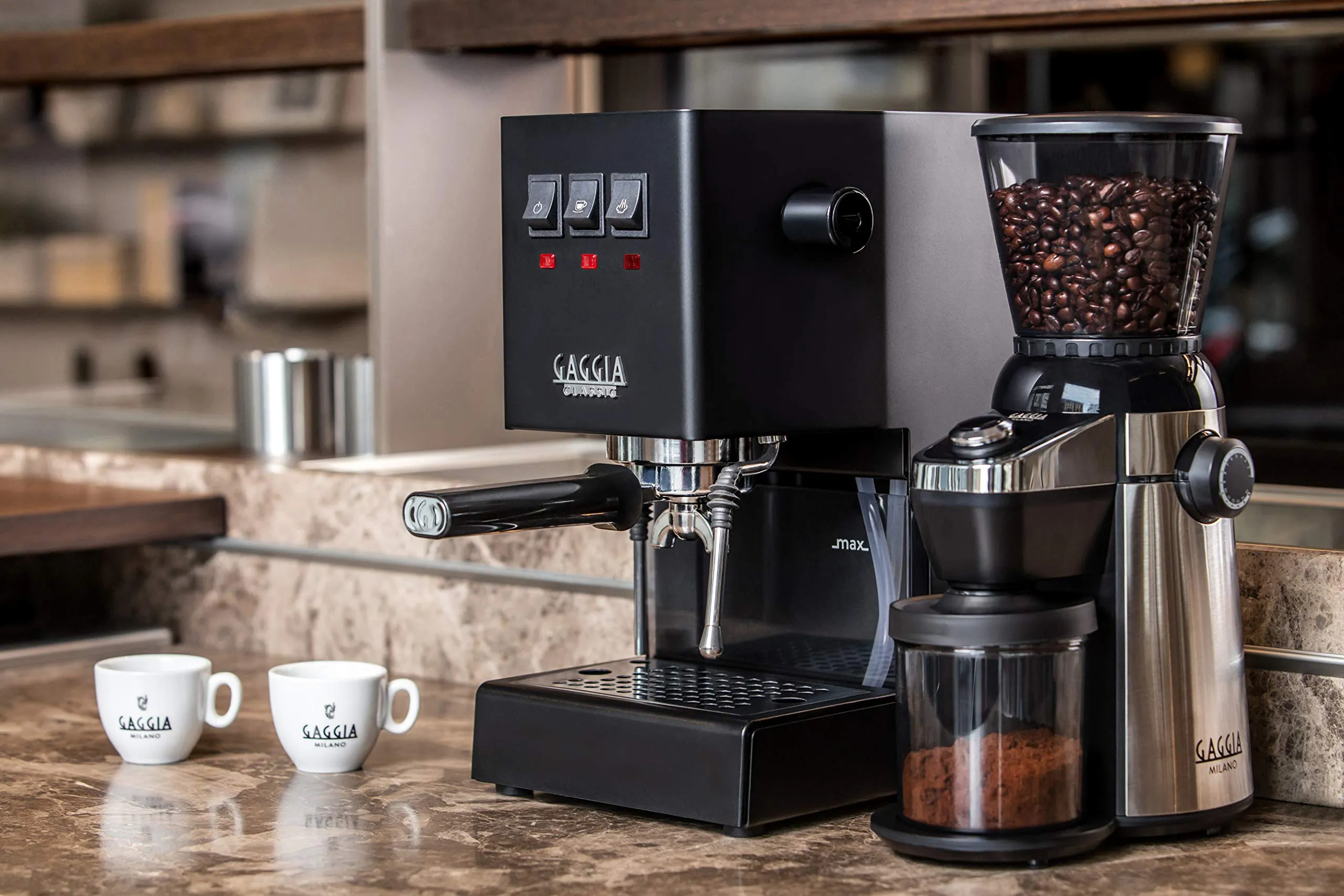 Gaggia RI8123/01 MD15 Macinino per Caffè in Grani, Macine Coniche in Acciaio Inox, 15 Opzioni di Macinatura e Timer Digitale, Nero/Acciaio Inox - immagine 6