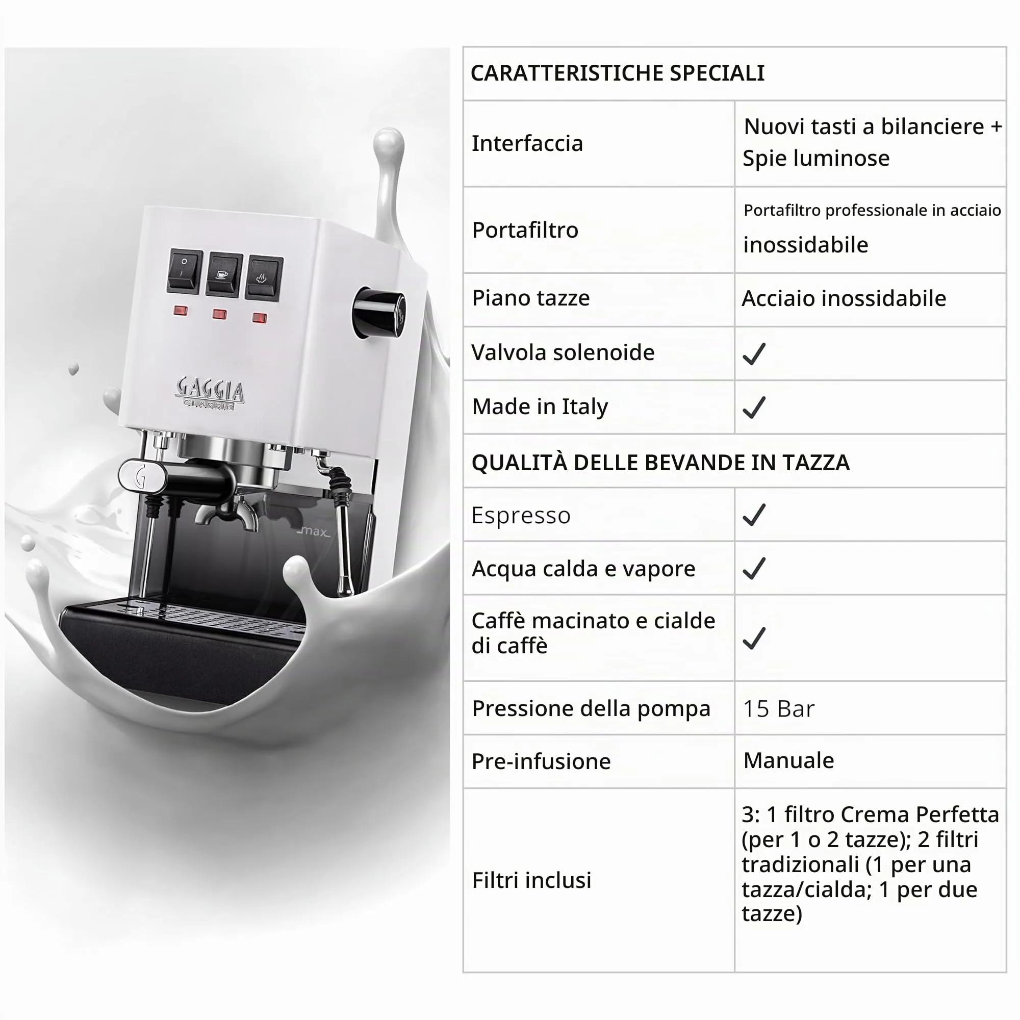Gaggia Classic Evo RI9481/13 Bianco - immagine 5