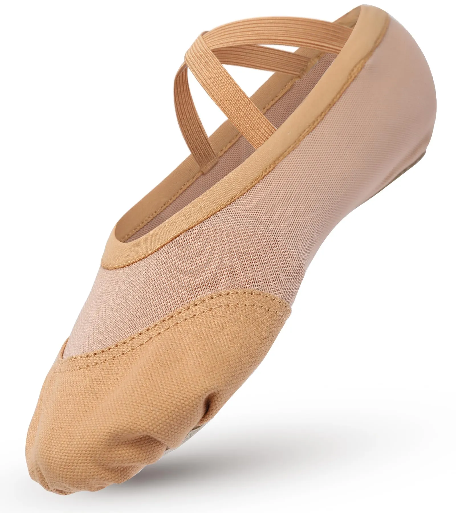 Aiseyi Scarpette Danza Classica Mezze Punte in Tela e Mesh Marrone EU 43 - immagine 1