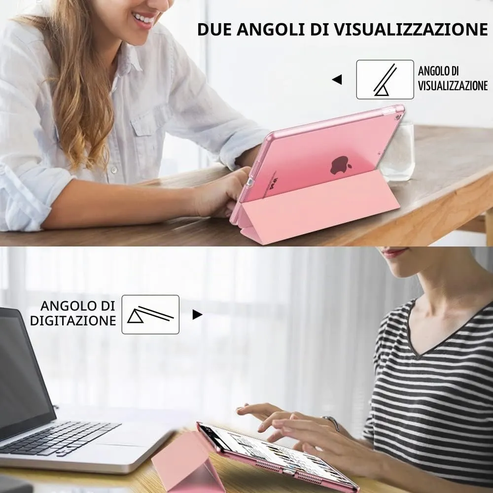 MoKo Cover for iPad 9th/8th/7th Gen 10.2 inch (2021/2020/2019), Fiore Rosa - immagine 6