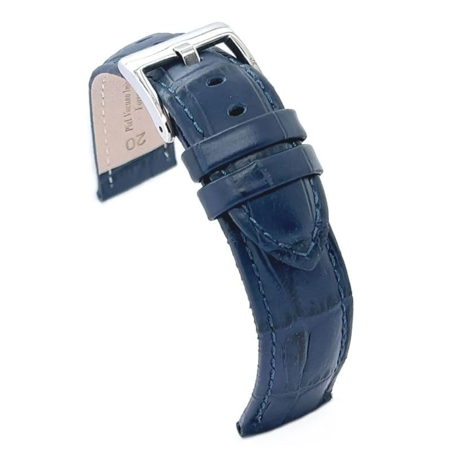 Diloy Cinturino Orologio Pelle Stampa Alligatore 368 Blu Navy 22mm - immagine 1