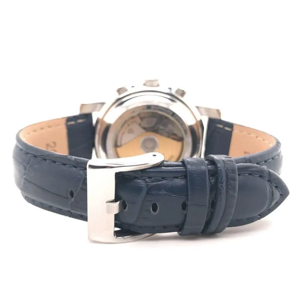 Diloy Cinturino Orologio Pelle Stampa Alligatore 368 Blu Navy 22mm - immagine 4