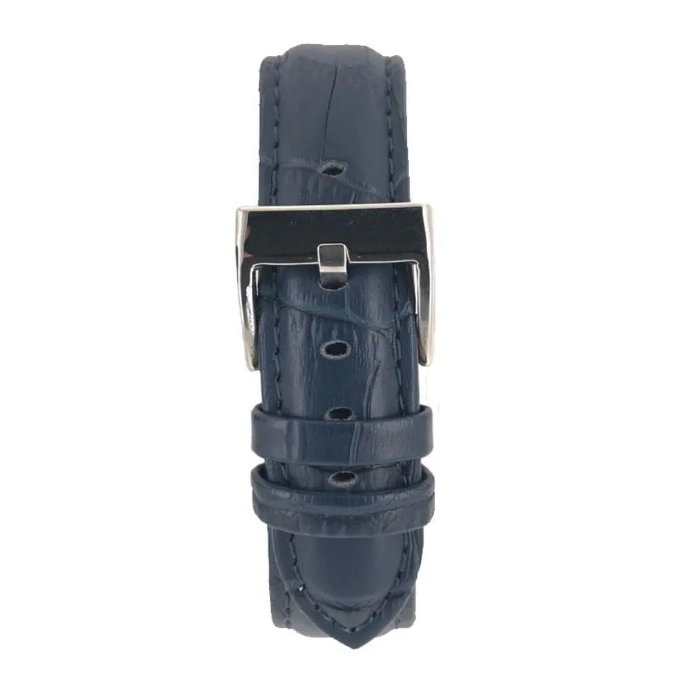 Diloy Cinturino Orologio Pelle Stampa Alligatore 368 Blu Navy 22mm - immagine 5