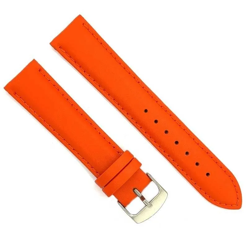 Diloy 302 Cinturino Orologio in Pelle Liscia Bombata Arancia 16mm - immagine 2