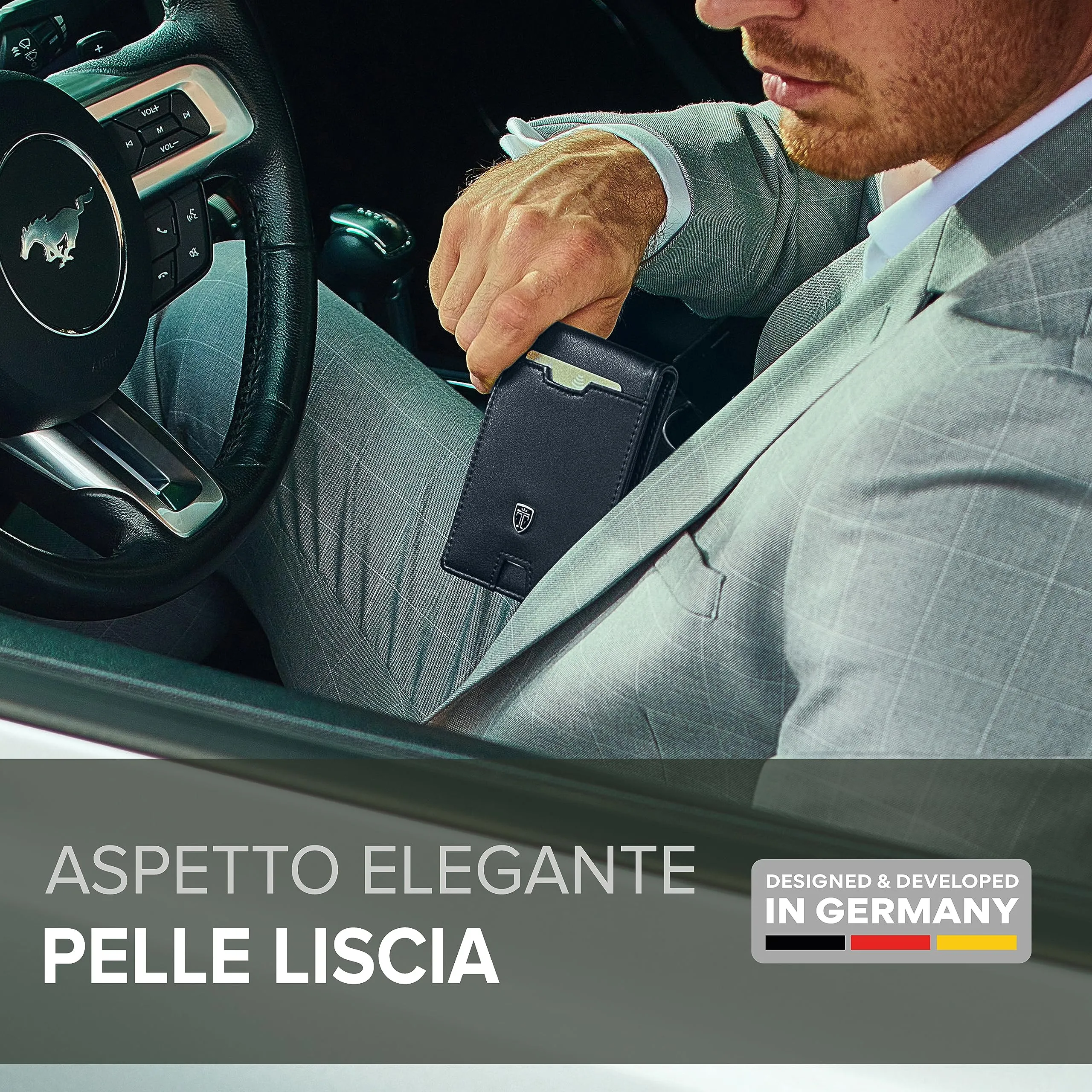TRAVANDO Portafoglio uomo London con protezione RFID, Slim, Nero - immagine 4