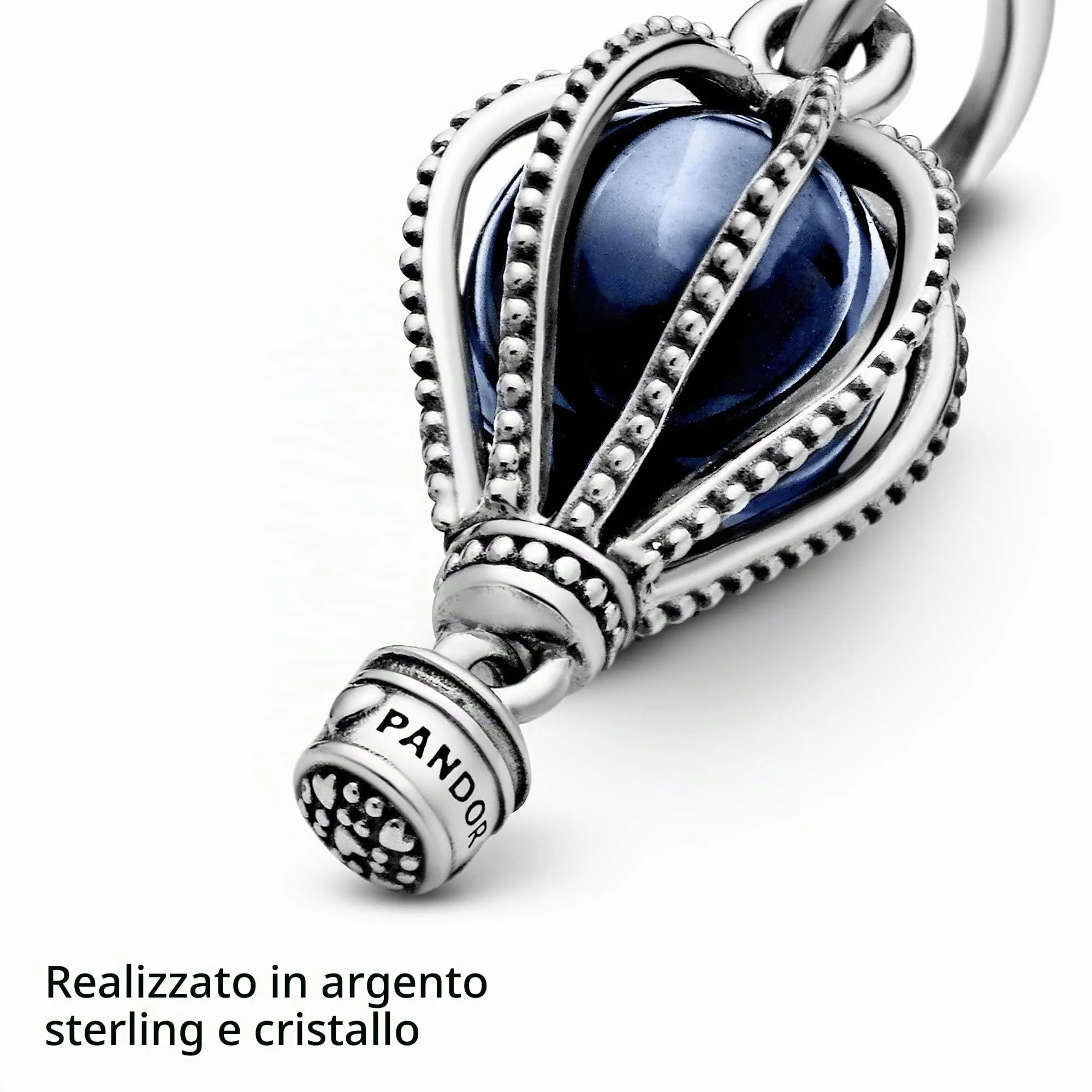 Pandora Pendente Mongolfiera in Argento con Cristallo Blu Chiaro di Luna - immagine 3