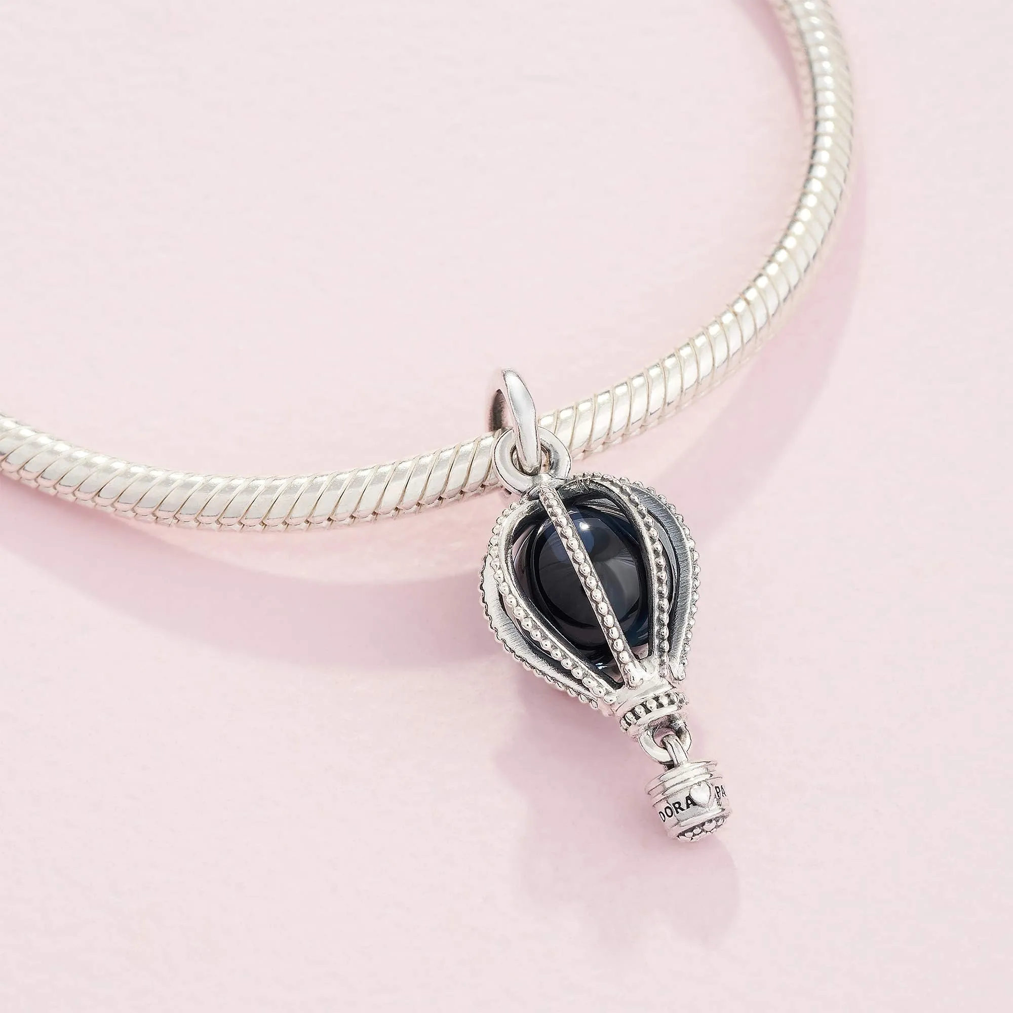 Pandora Pendente Mongolfiera in Argento con Cristallo Blu Chiaro di Luna - immagine 4
