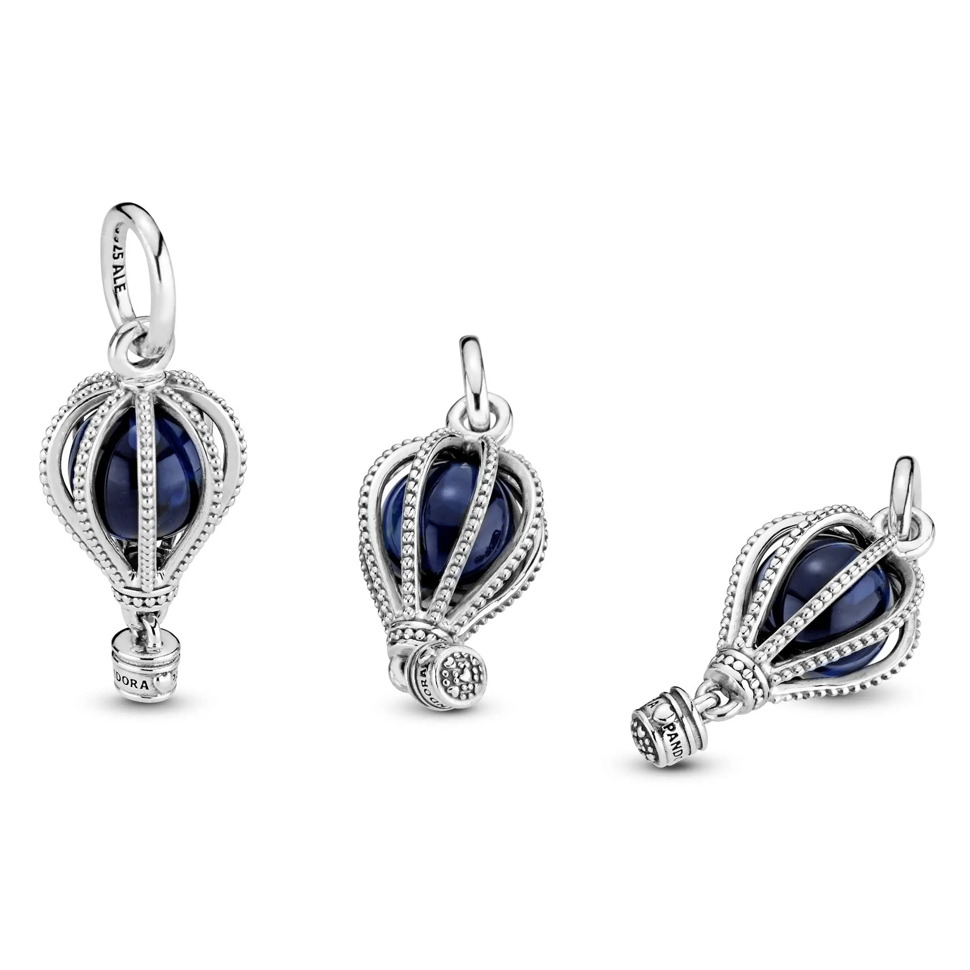 Pandora Pendente Mongolfiera in Argento con Cristallo Blu Chiaro di Luna - immagine 6
