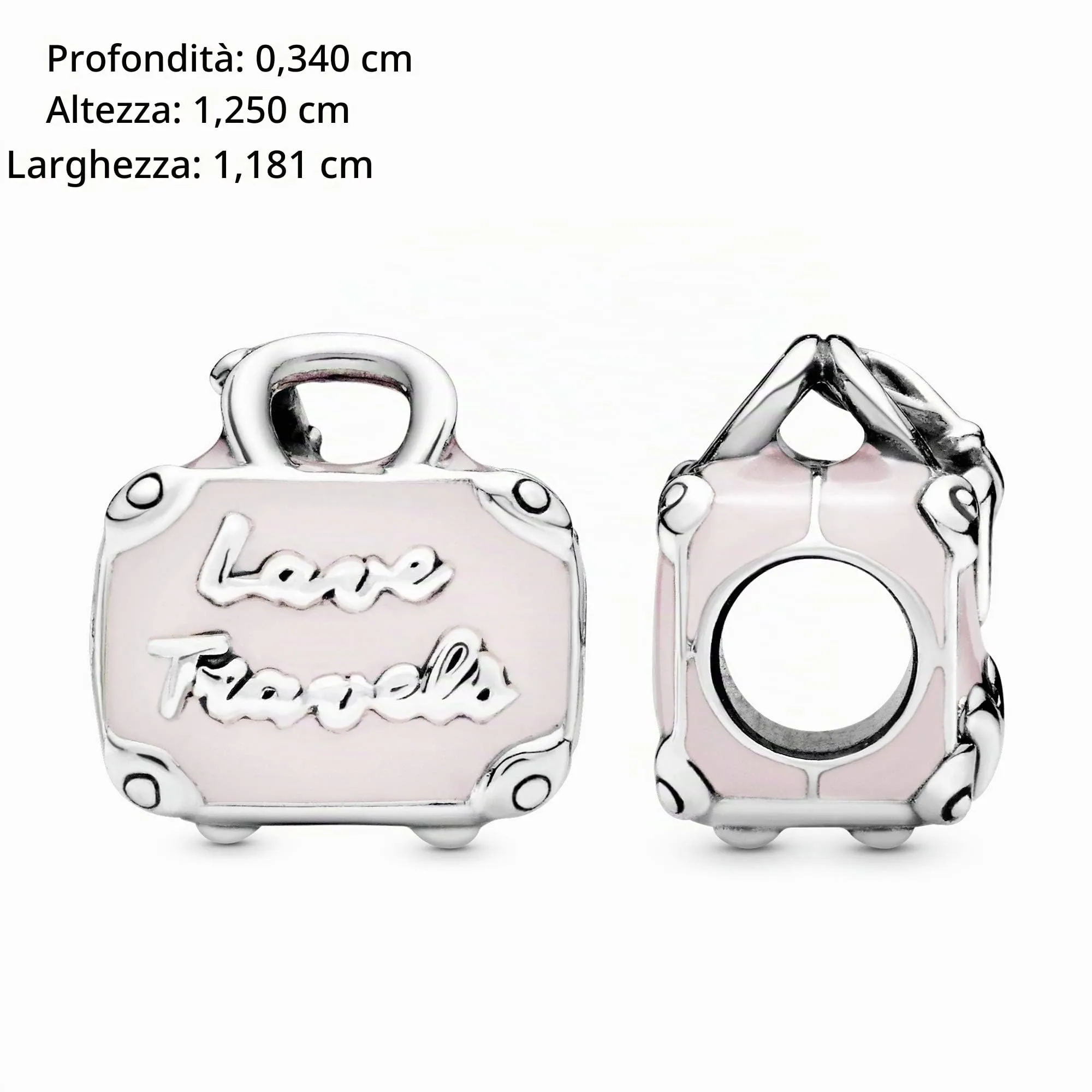 Pandora Ciondolo in argento con valigia e smalto rosa - immagine 6