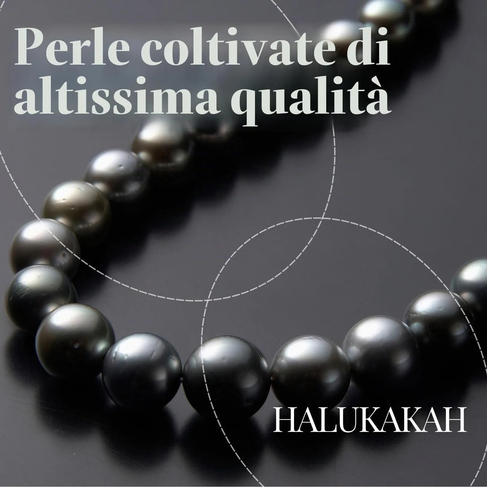 Halukakah Collana Lunga di Perle Coltivate Naturali 8mm, Mezzanotte Nera, 150cm - immagine 3
