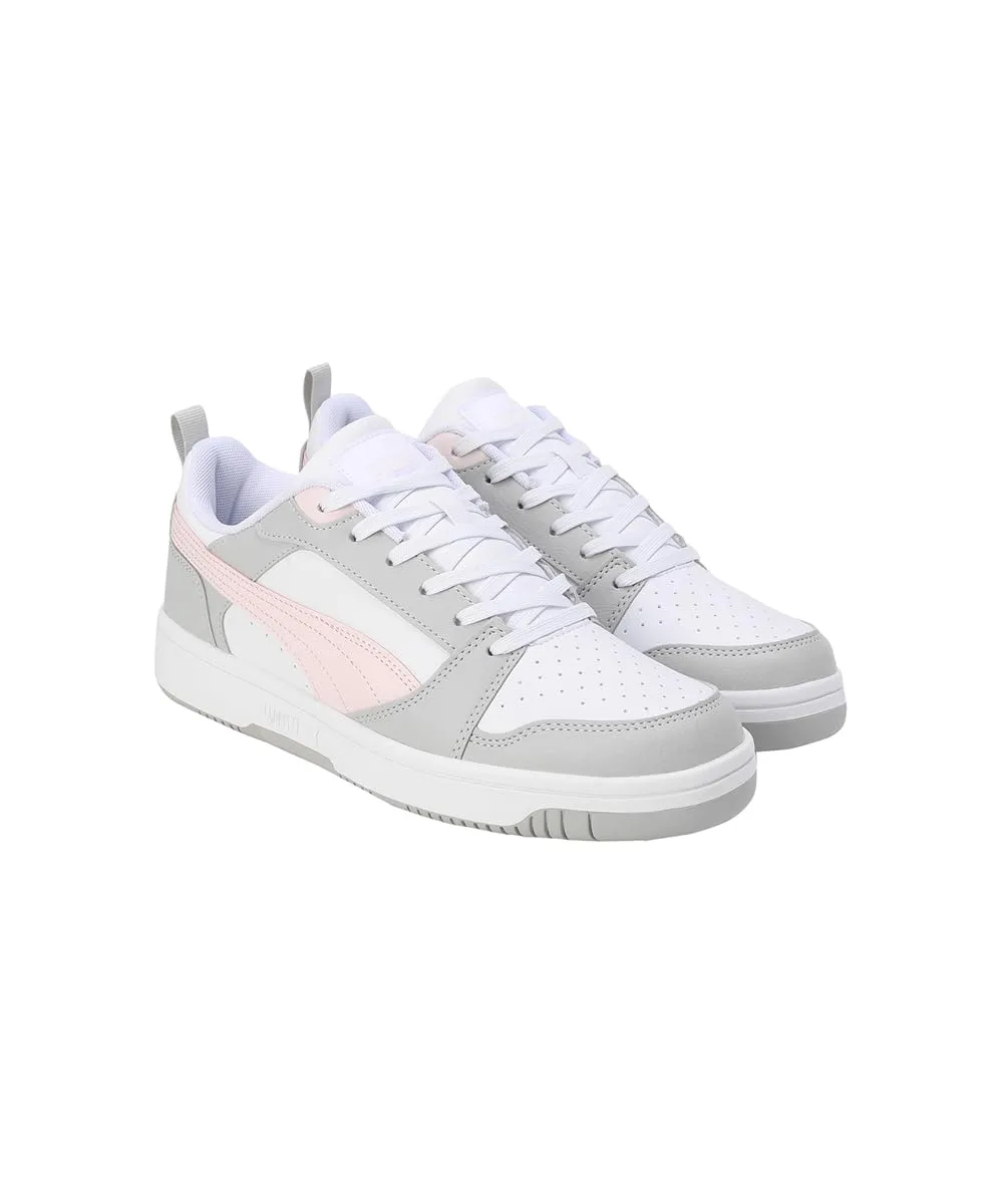 Puma Rebound V6 Low Sneakers, White Frosty Pink Cool Light Grey, 38.5 EU - immagine 5