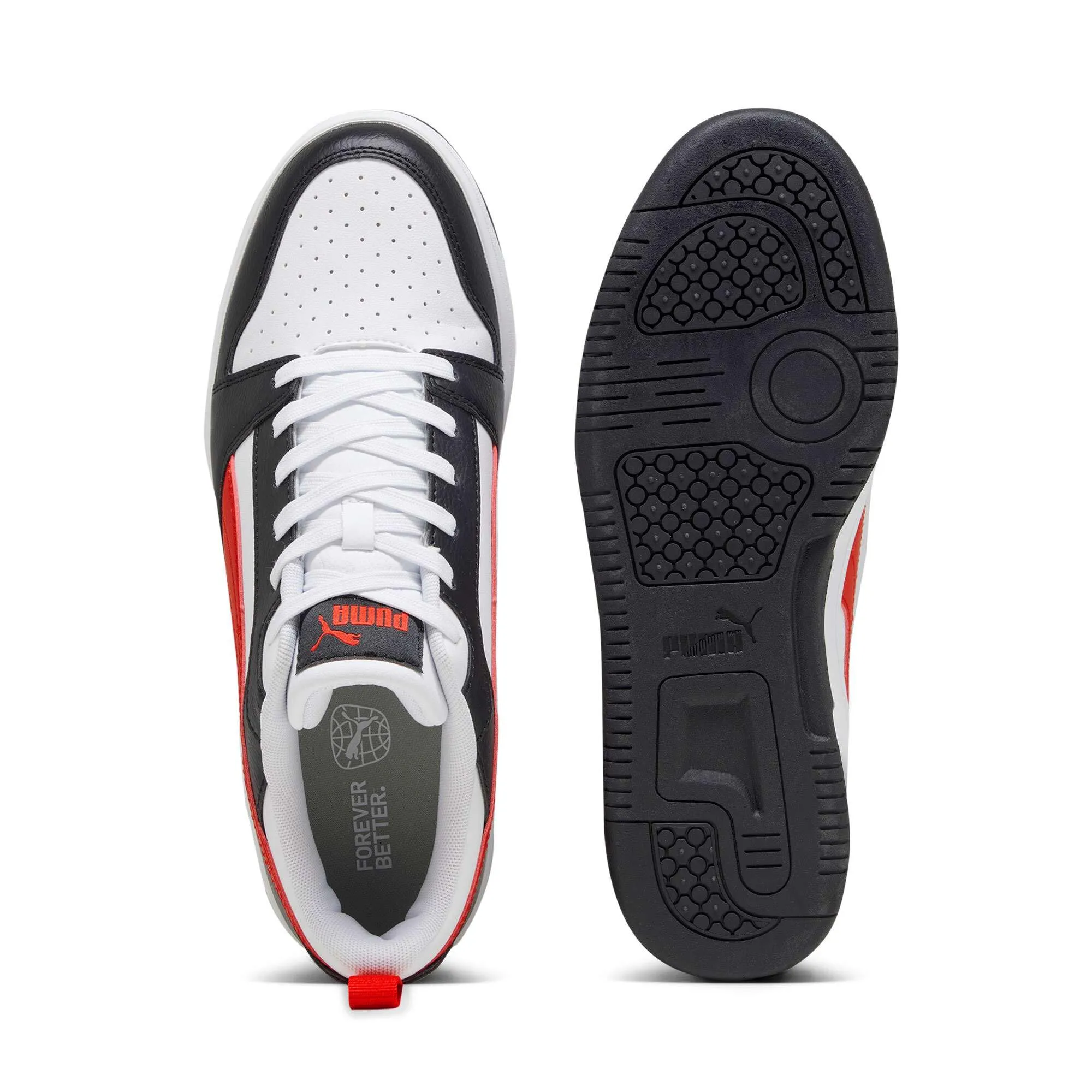PUMA Rebound V6 Low Sneaker Unisex, White For All Time Red Black, 37.5 EU - immagine 6