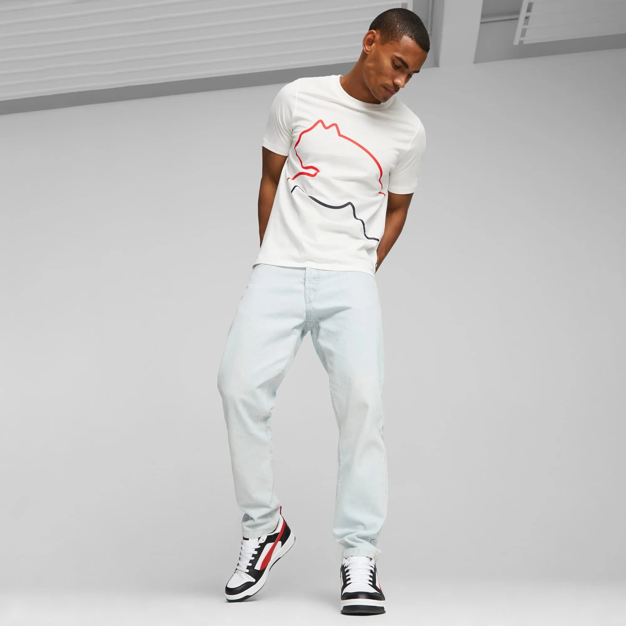 PUMA Rebound V6 Low Sneaker Unisex - White For All Time Red Black, 38 EU - immagine 2