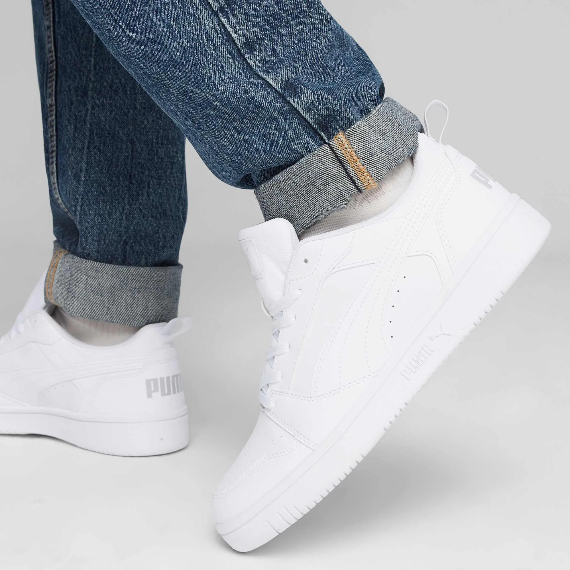 Puma Rebound V6 Low Unisex Sneakers - White Cool Light Gray, 39 EU - immagine 9