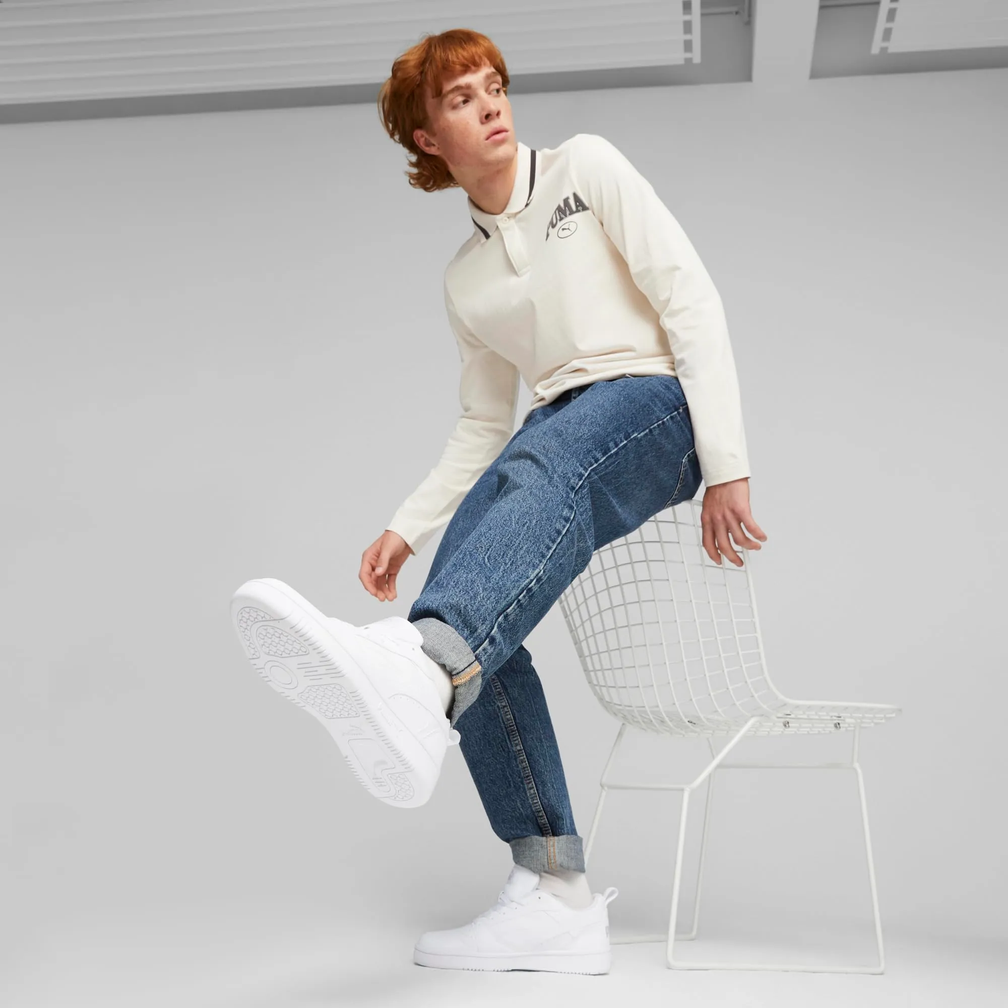 Puma Rebound V6 Low Sneaker Unisex - White Cool Light Gray, 40.5 EU - immagine 3