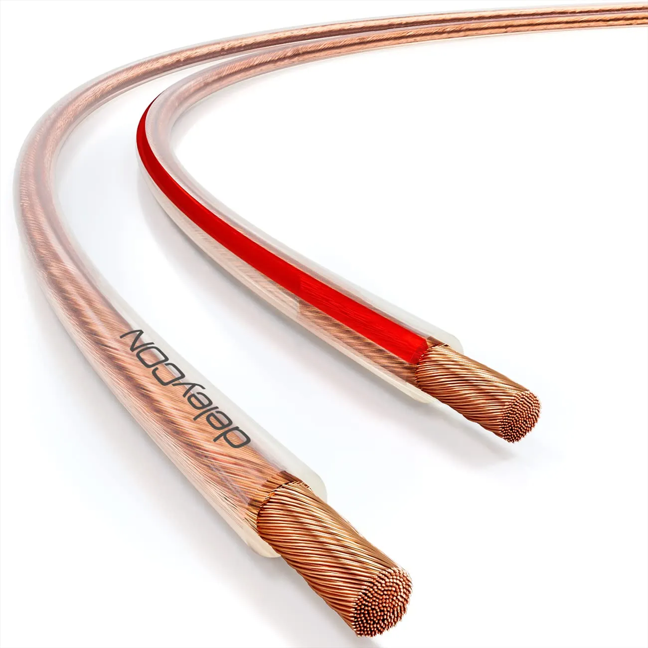 deleyCON Speaker Cable 2x 1,5 mm² OFC Pure Copper MK5819 - 50m - Transparent - immagine 1