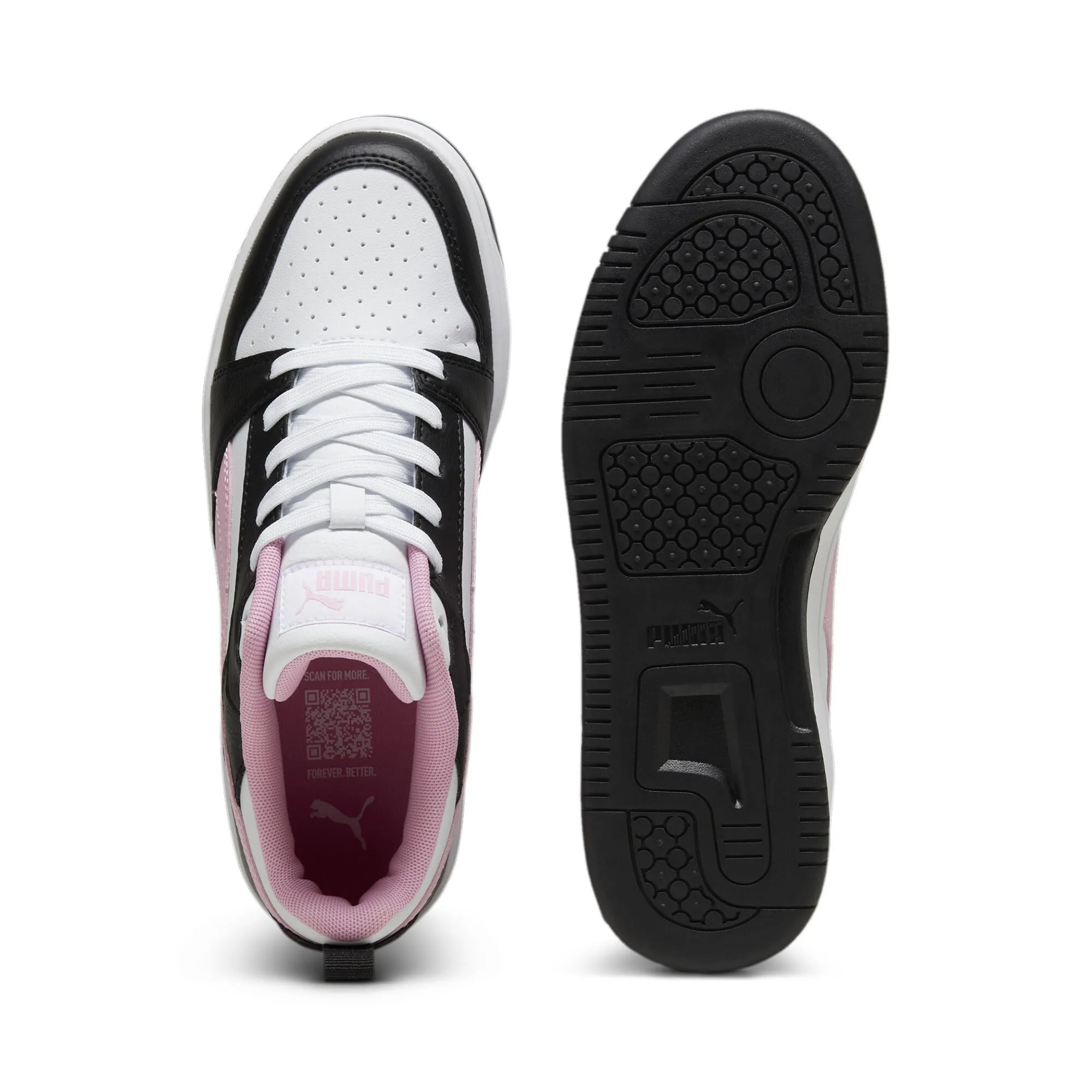 PUMA Rebound V6 Low Unisex Sneakers - Black Pink Lilac White, 38 EU - immagine 5