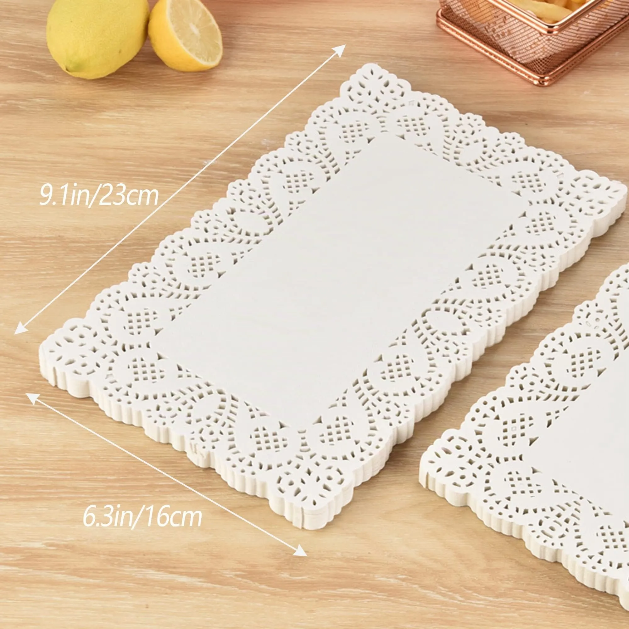 DXIA Sottotorta Rettangolo in Carta Pizzo, 23x16 cm, 140 Pezzi - immagine 5