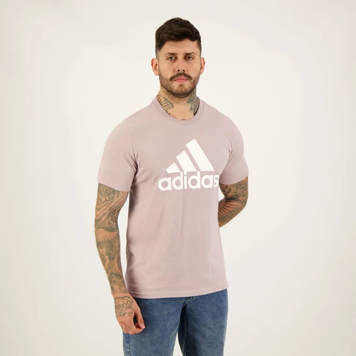 adidas Essentials Single Jersey Big Logo Tee - Preloved Fig, S - immagine 2