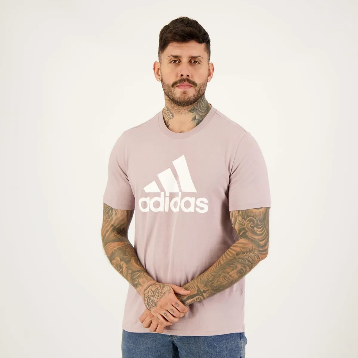 adidas Essentials Single Jersey Big Logo Tee - Preloved Fig, S - immagine 5