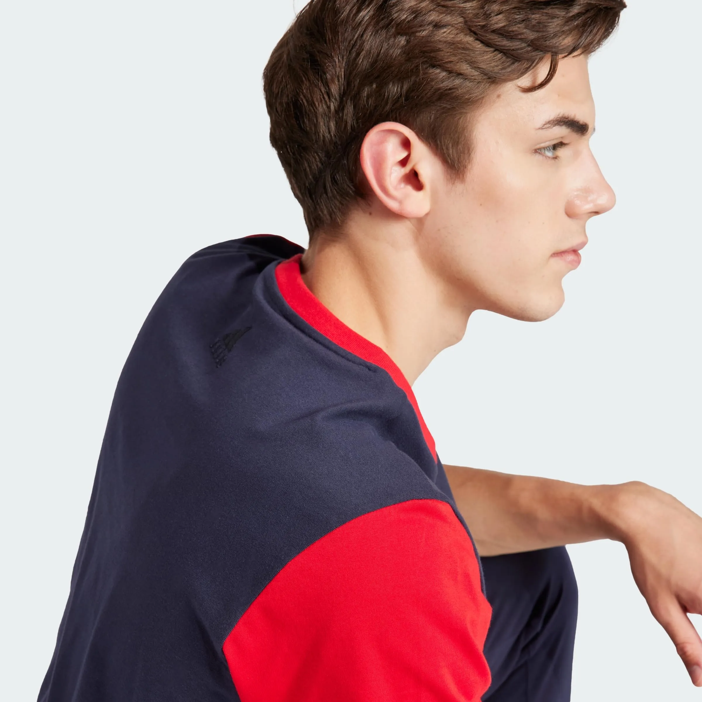 adidas Essentials Single Jersey Big Logo Tee - Legend Ink/Better Scarlet, XS - immagine 4