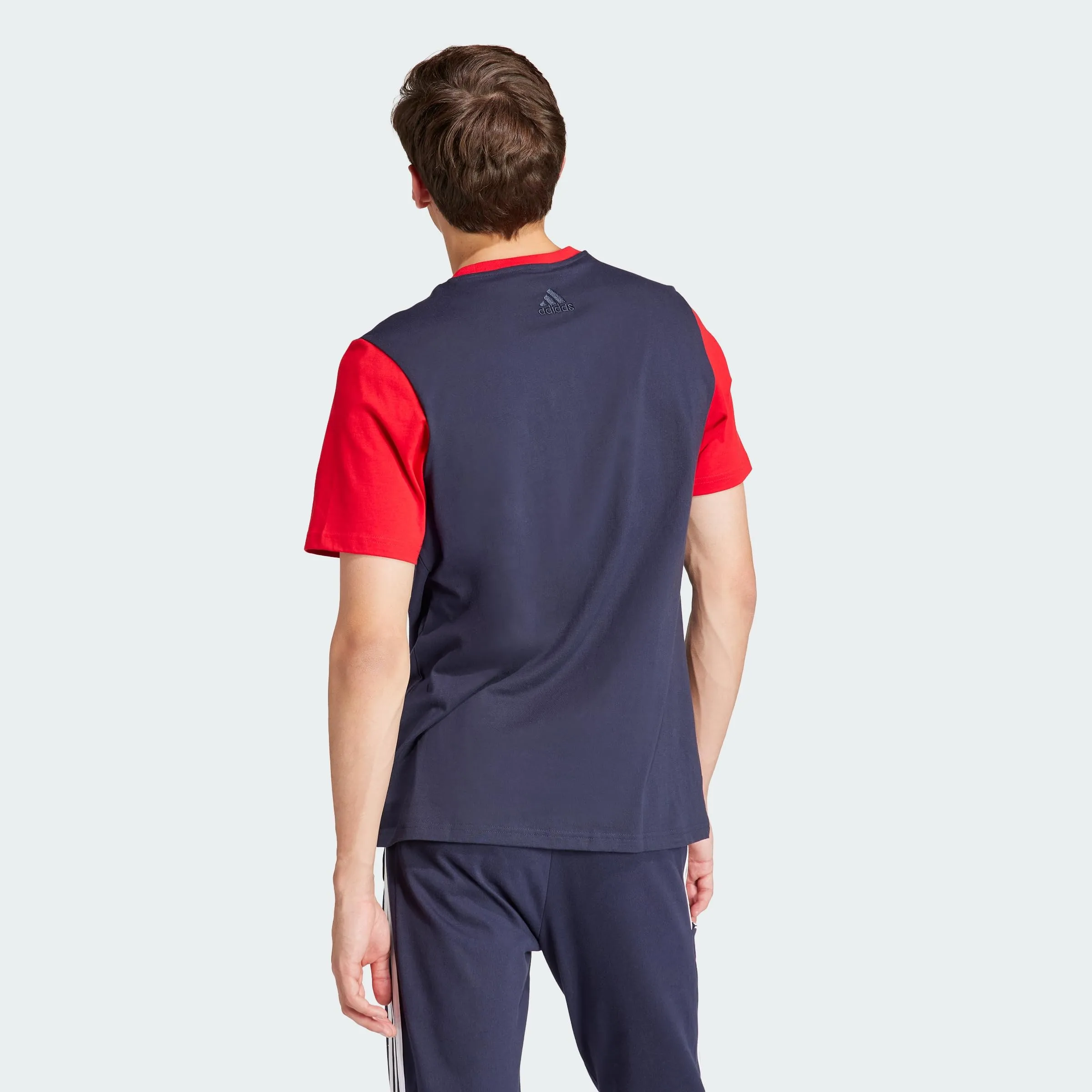 adidas Essentials Single Jersey Big Logo Tee - Legend Ink/Better Scarlet, XS - immagine 5