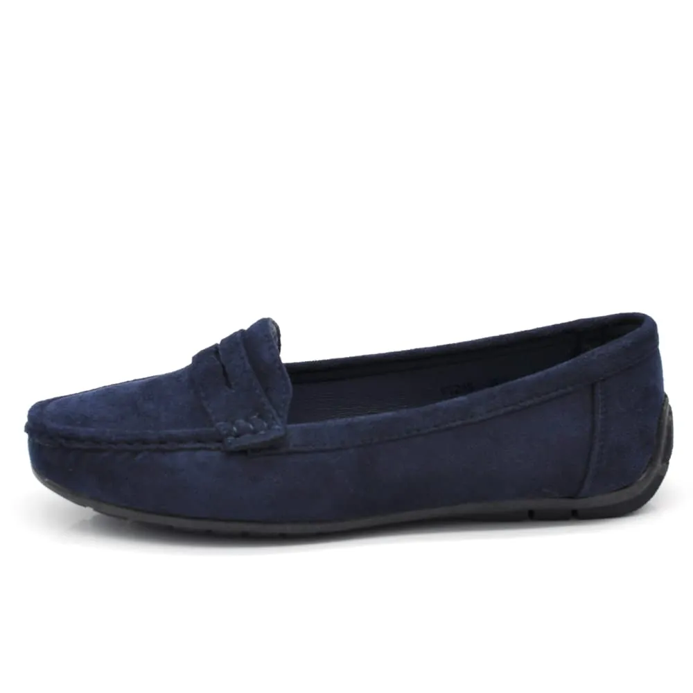IF Mocassini Slip On Loafers Donna in Camoscio con Strass FT245 Blu N.37 - immagine 3