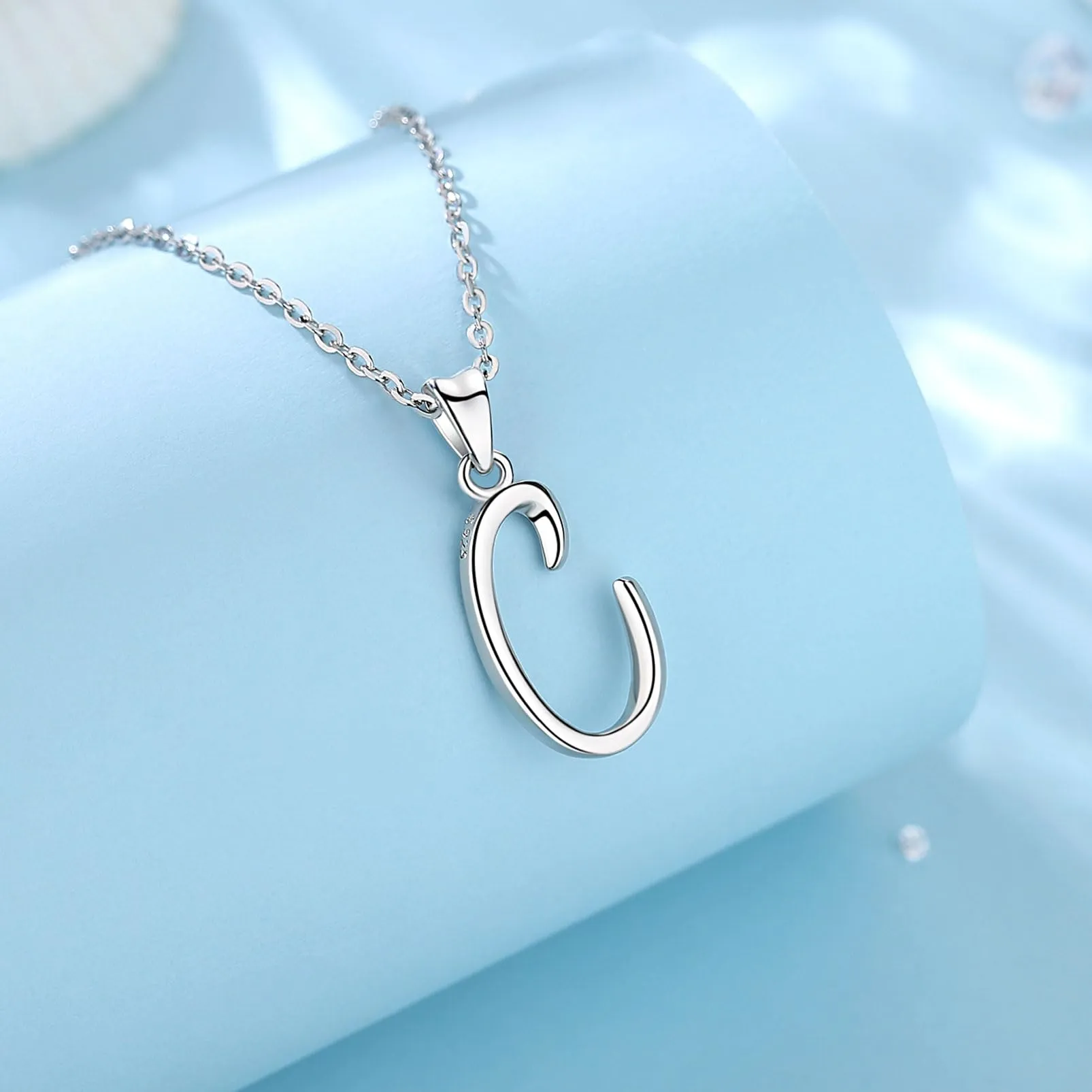 EUDORA Harmony Ball Collana Iniziale Argento Sterling 925, Ciondolo Lettera Alfabeto, Catena 45 cm - immagine 2