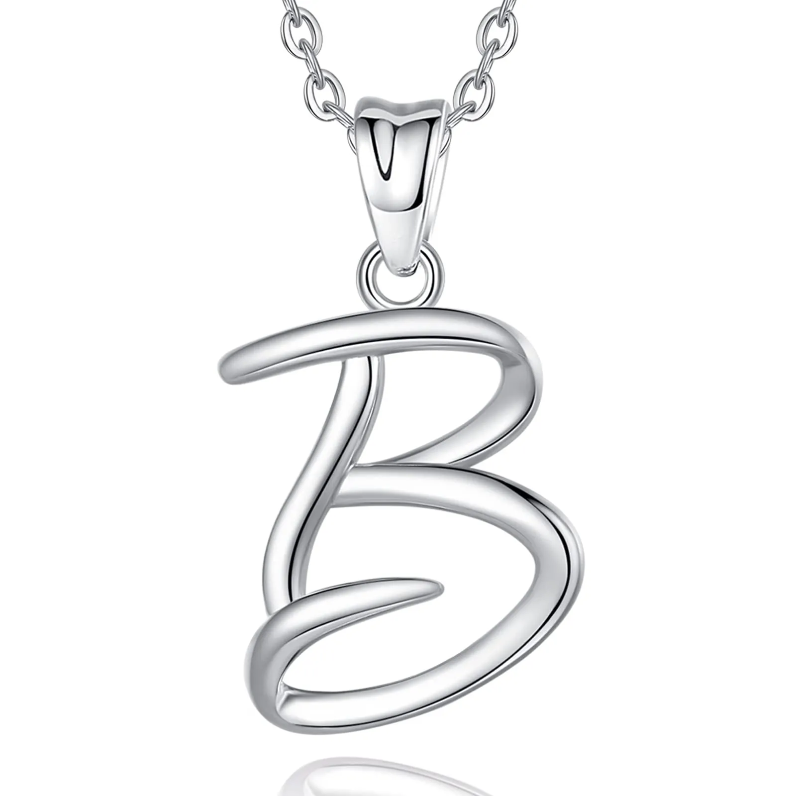EUDORA Harmony Ball Collana Iniziale Argento Sterling 925, Lettera B, Catena 45 cm - immagine 1