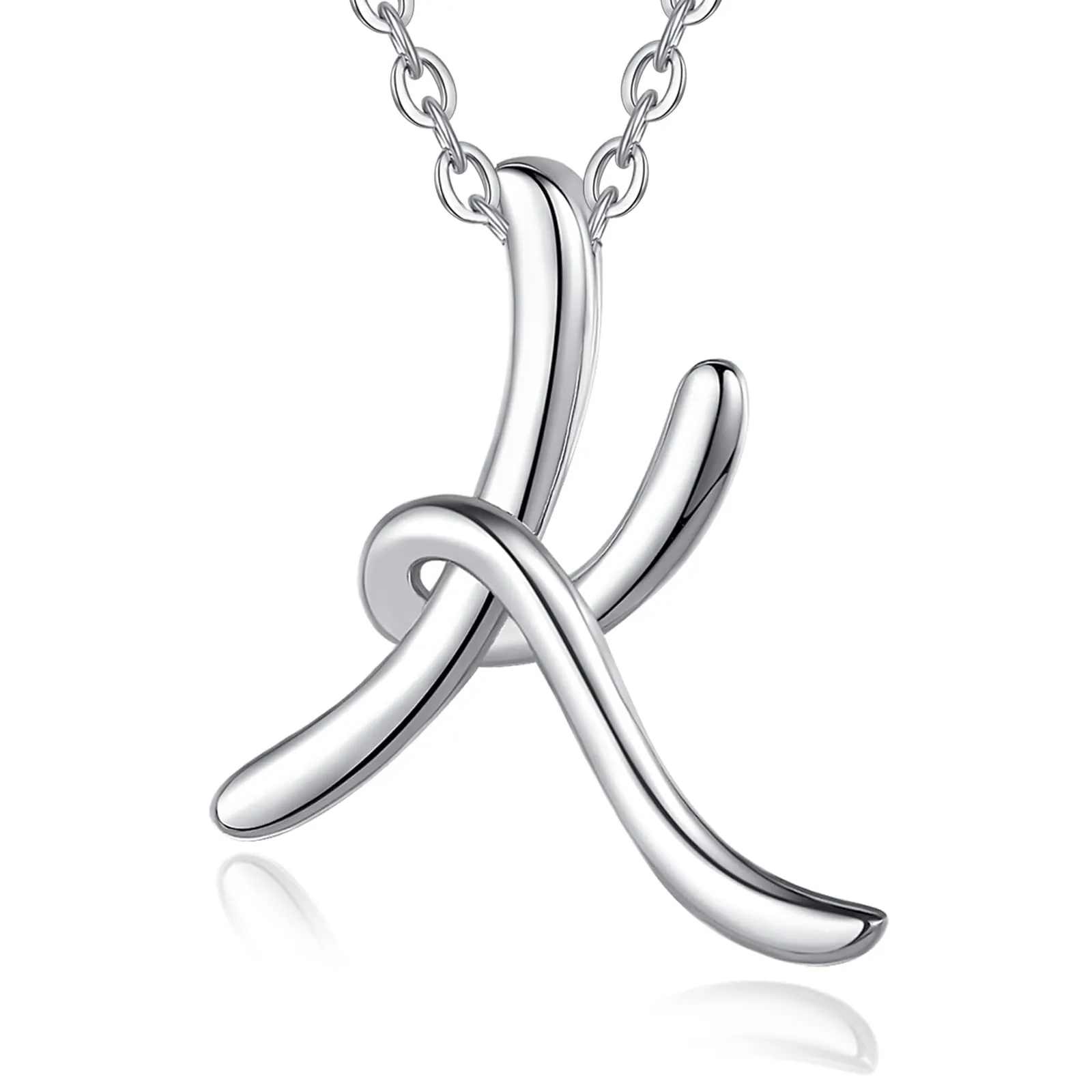 EUDORA Harmony Ball Collana Iniziale in Argento Sterling 925, Ciondolo Lettera Alfabeto, Catena 45 cm - immagine 1