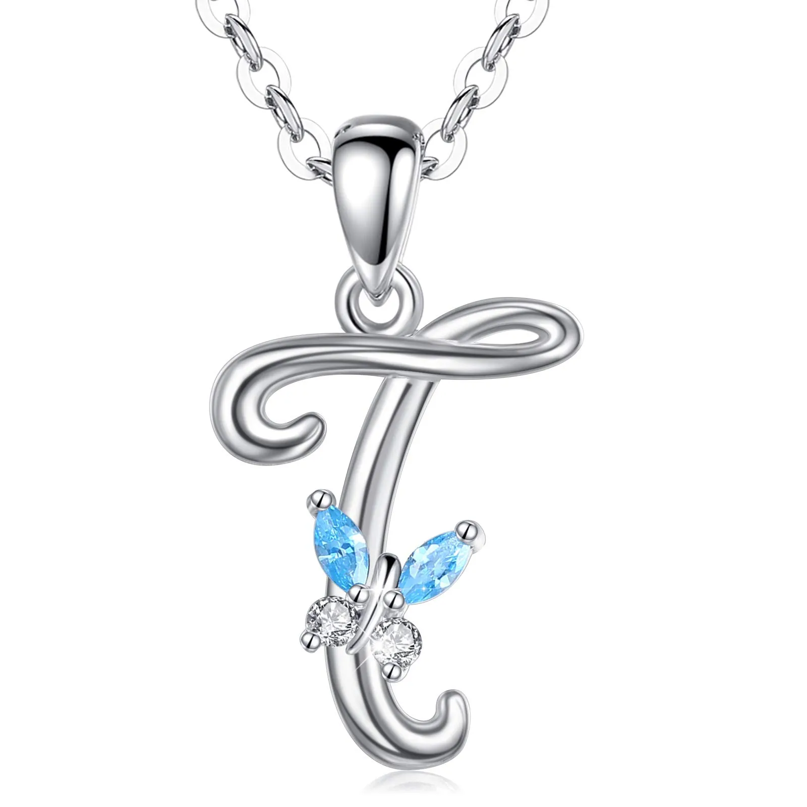 EUDORA Harmony Ball Collana Iniziale Lettera Alfabeto in Argento Sterling 925, 45 cm - immagine 1