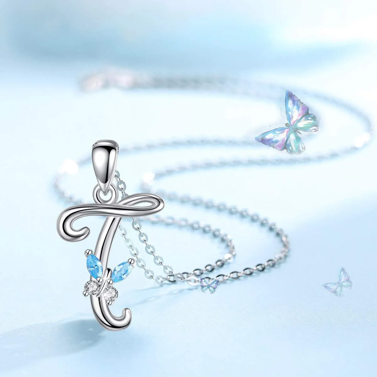 EUDORA Harmony Ball Collana Iniziale Lettera Alfabeto in Argento Sterling 925, 45 cm - immagine 2