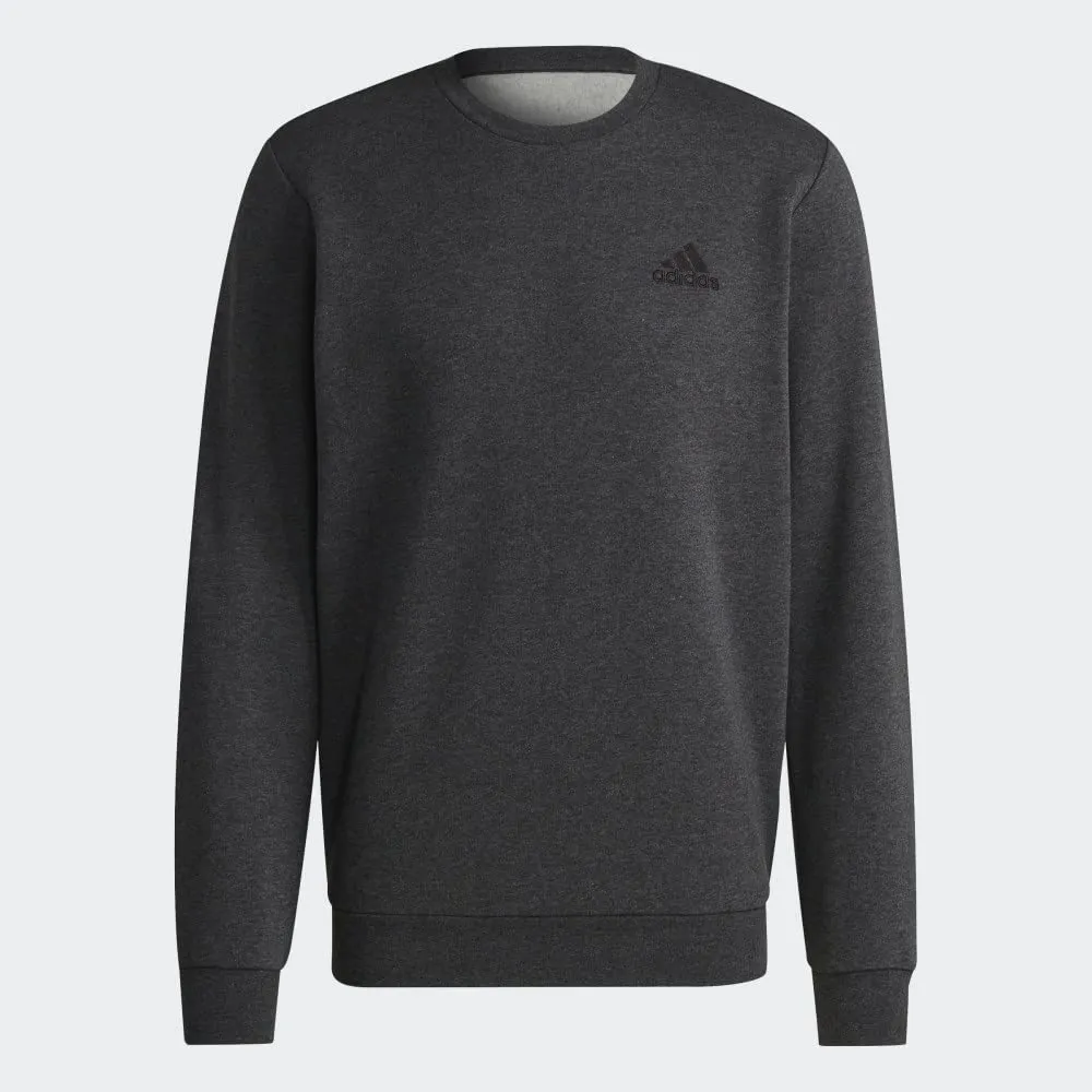 Adidas Essentials Felpa in Pile da Uomo, Grigio Scuro/Nero, Small - immagine 5