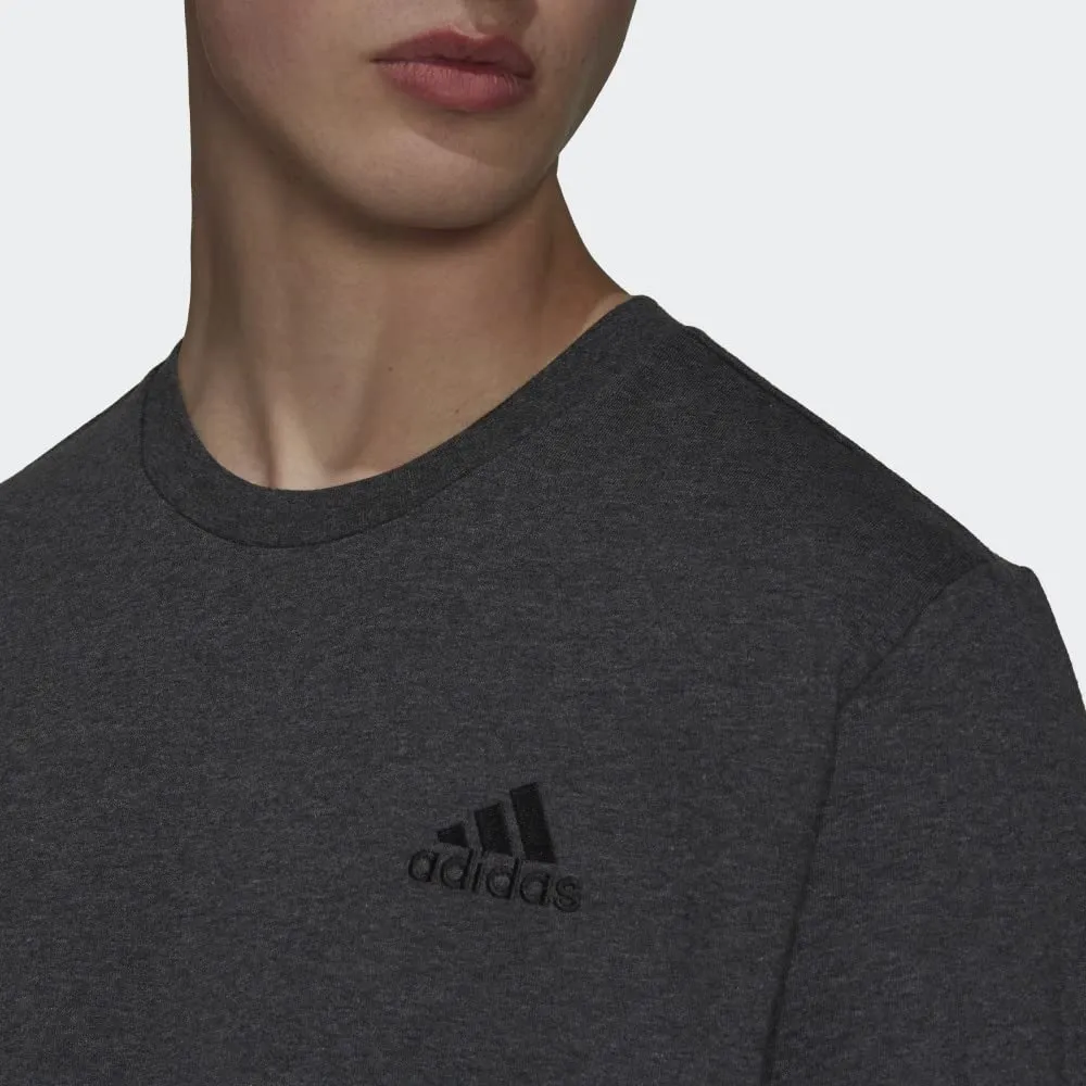 Adidas Essentials Felpa in Pile da Uomo, Grigio Scuro/Nero, Small - immagine 7