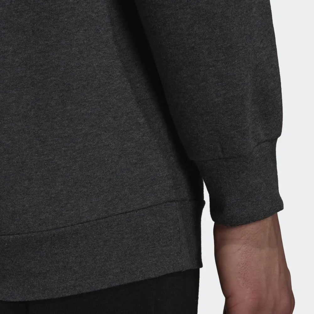 Adidas Essentials Felpa in Pile da Uomo, Grigio Scuro/Nero, Small - immagine 8