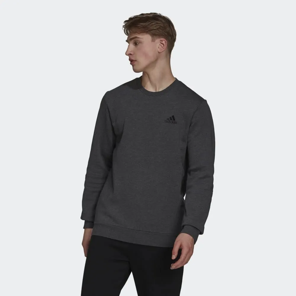 Adidas Men's Essentials Fleece Sweatshirt - Dark Grey/Black - L - immagine 3