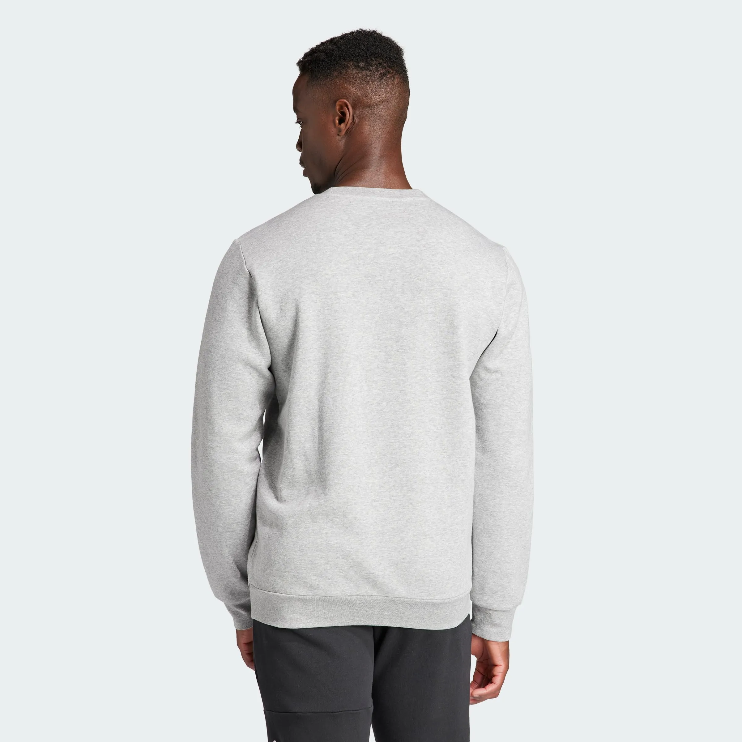 Adidas Men's Standard Essentials Fleece Sweatshirt - Medium Grey Heather/Black, Small - immagine 6