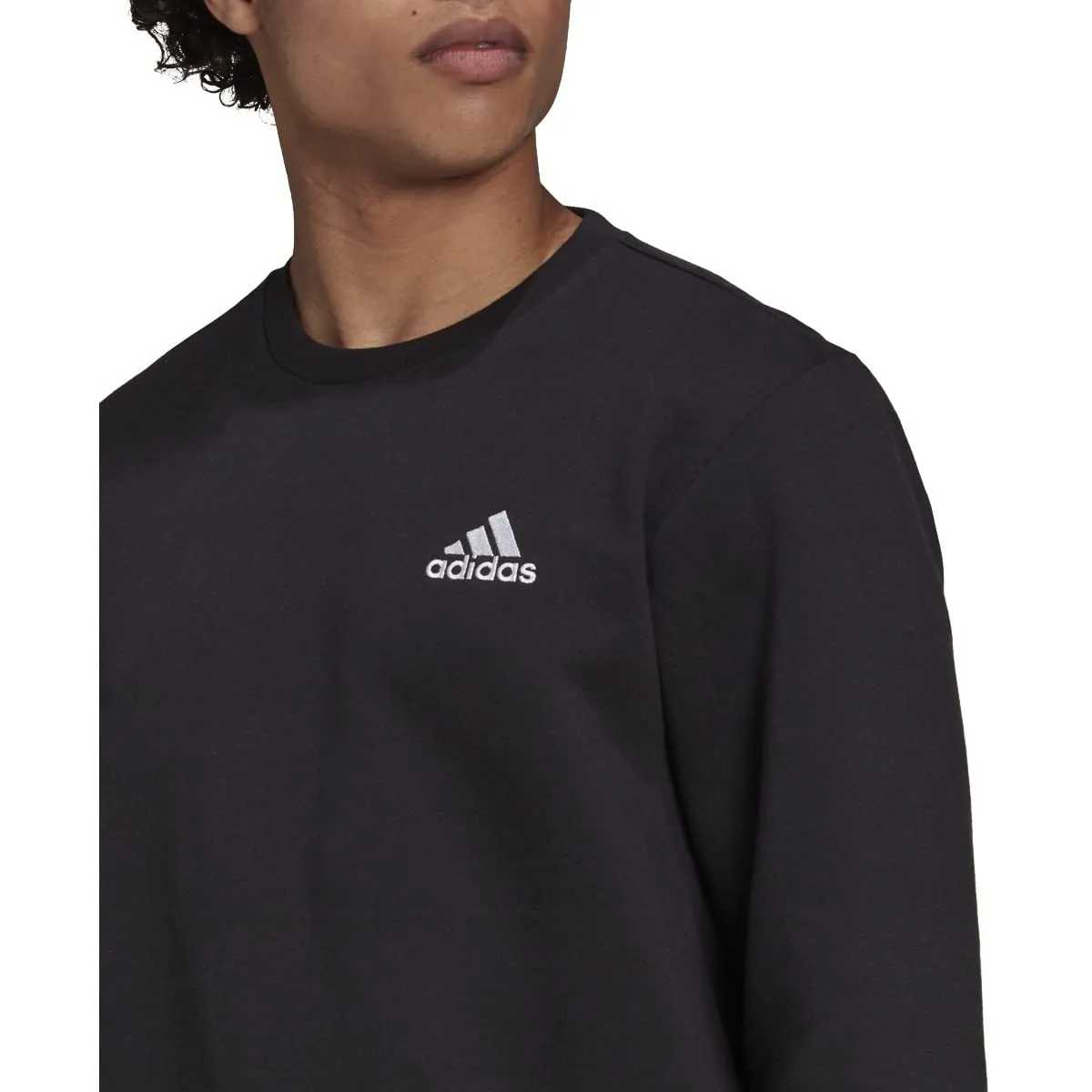 Adidas Men's Blitz Fleece Sweatshirt - Black/White - immagine 3