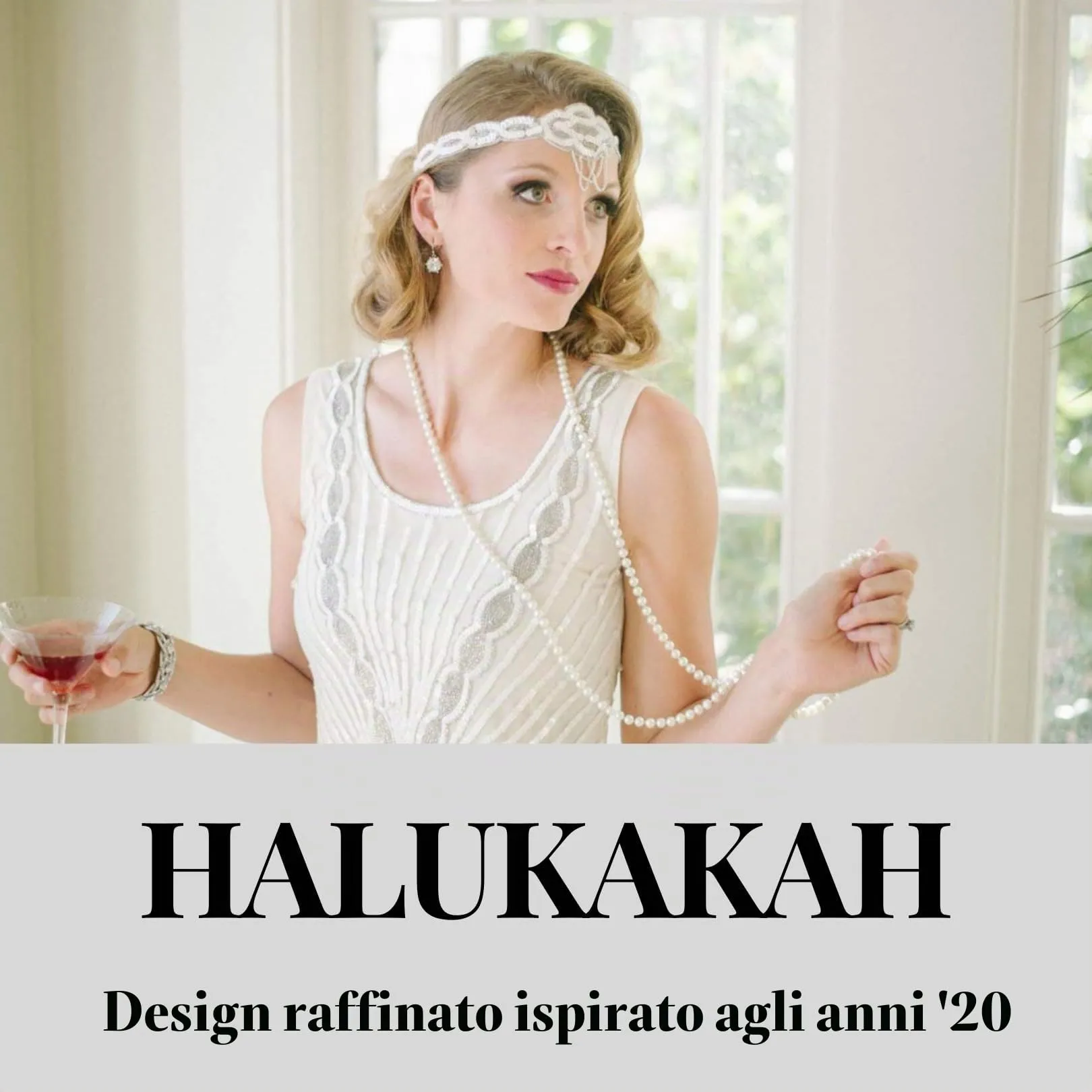 HALUKAKAH Collana Lunga di Perle Coltivate 8mm, Bianco Crema, 180cm - immagine 2