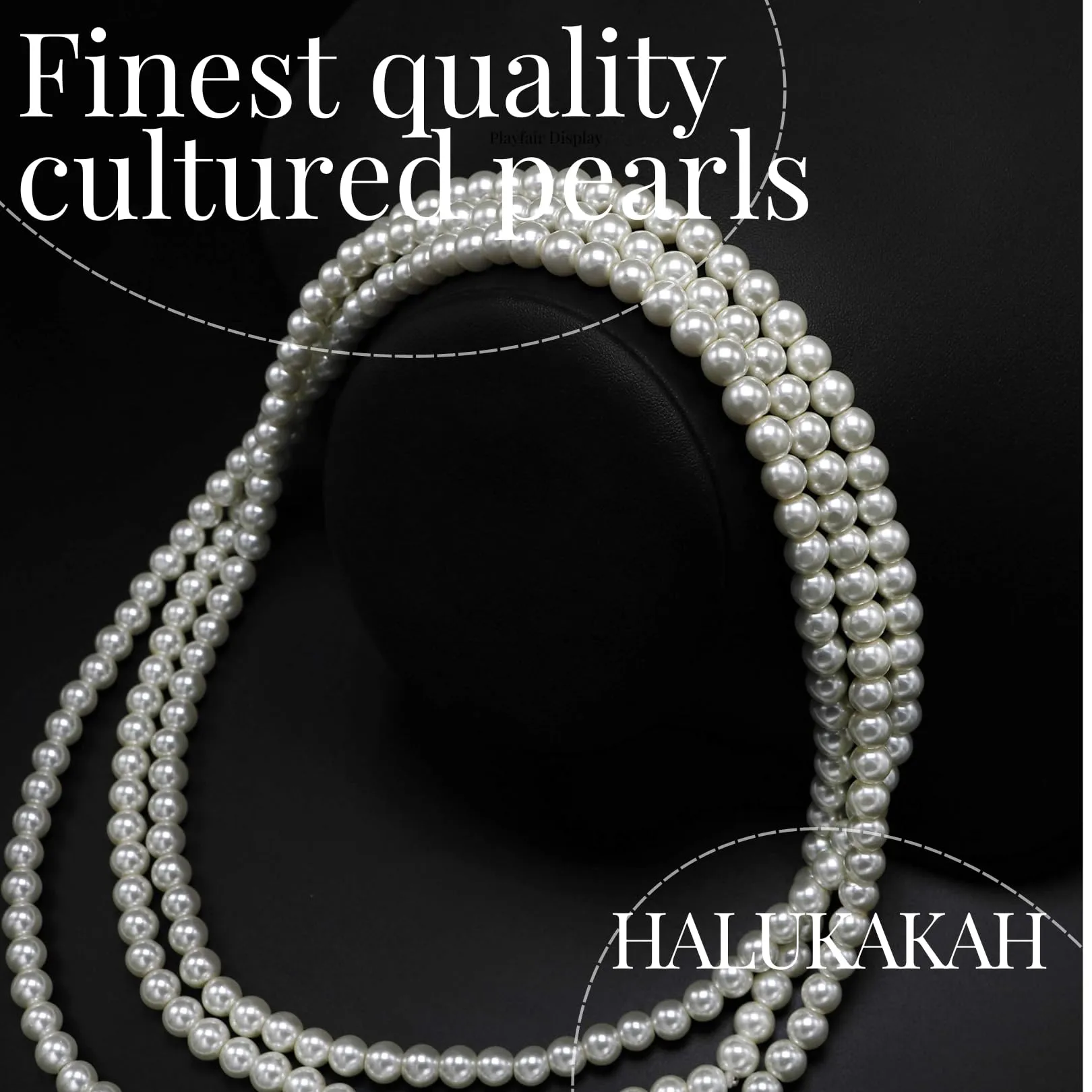 HALUKAKAH Collana Lunga di Perle Coltivate 8mm, Bianco Crema, 180cm - immagine 3