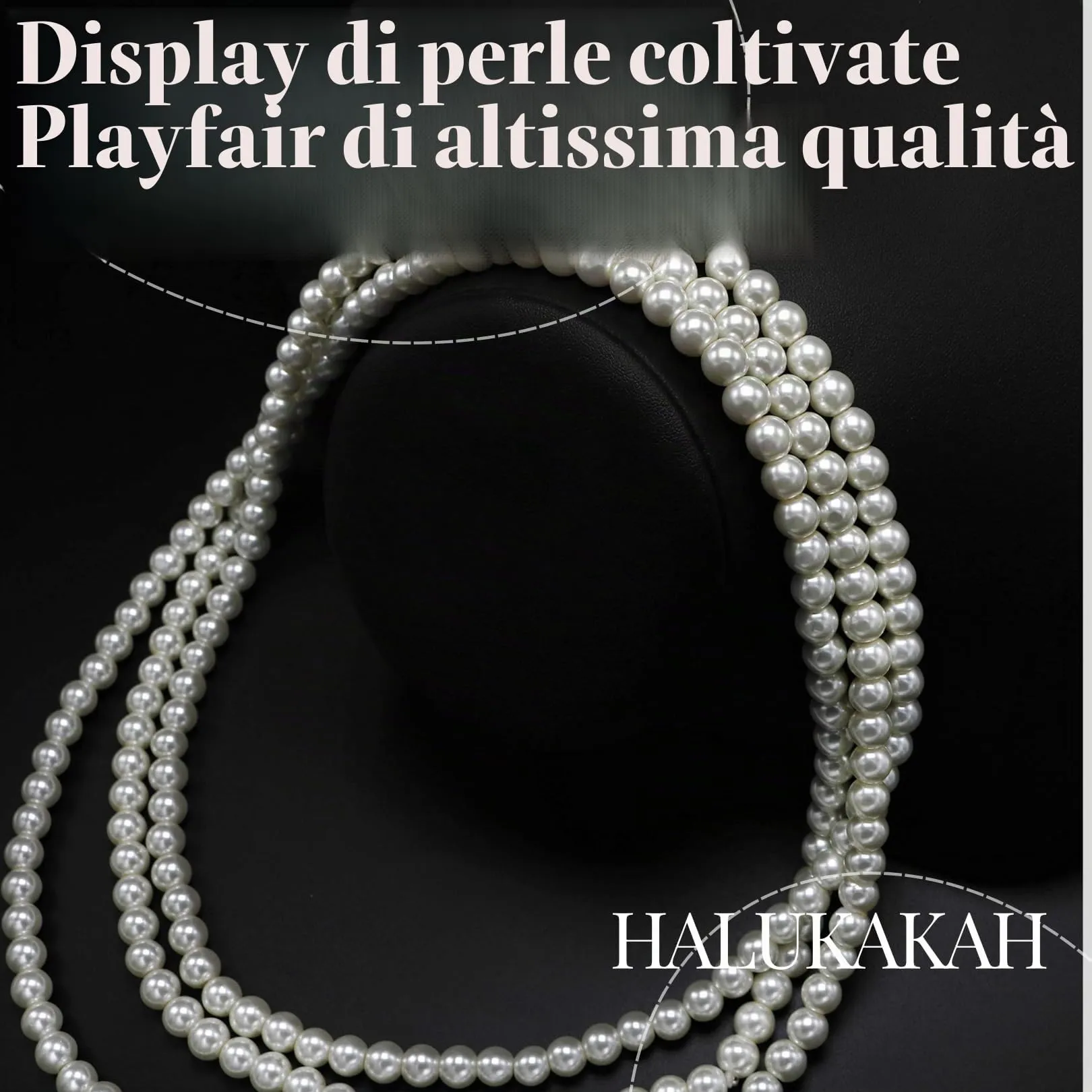 Halukakah Collana Lunga di Perle Coltivate 8mm, Viola Maestoso, 150cm - immagine 3