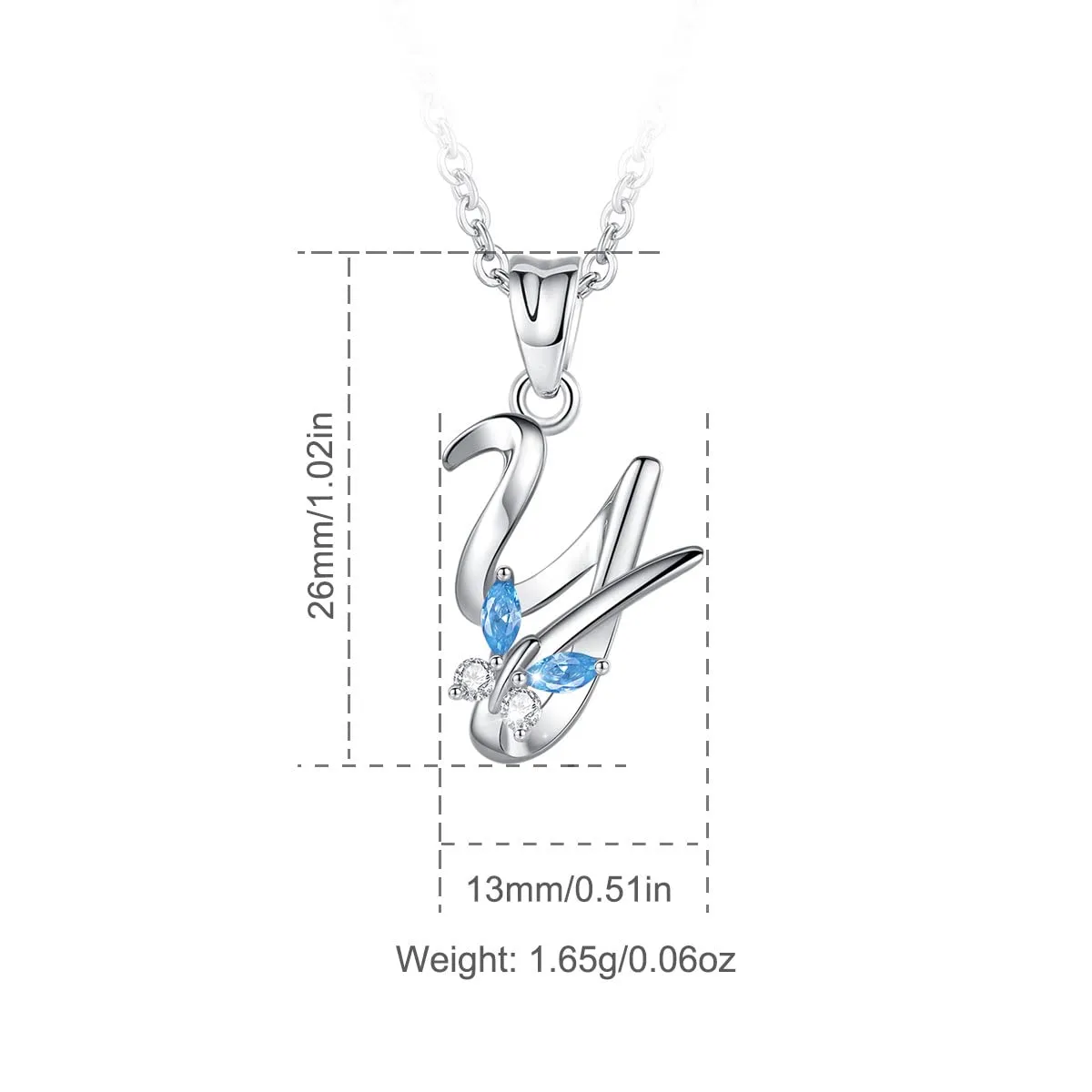 EUDORA Harmony Ball Collana Iniziale con Farfalla in Argento Sterling 925, 45 cm - immagine 8