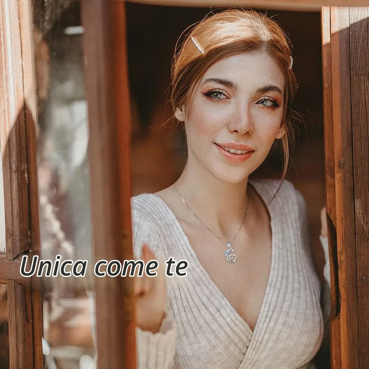 EUDORA Collana con iniziale e farfalla in argento sterling 925, 45 cm - immagine 7