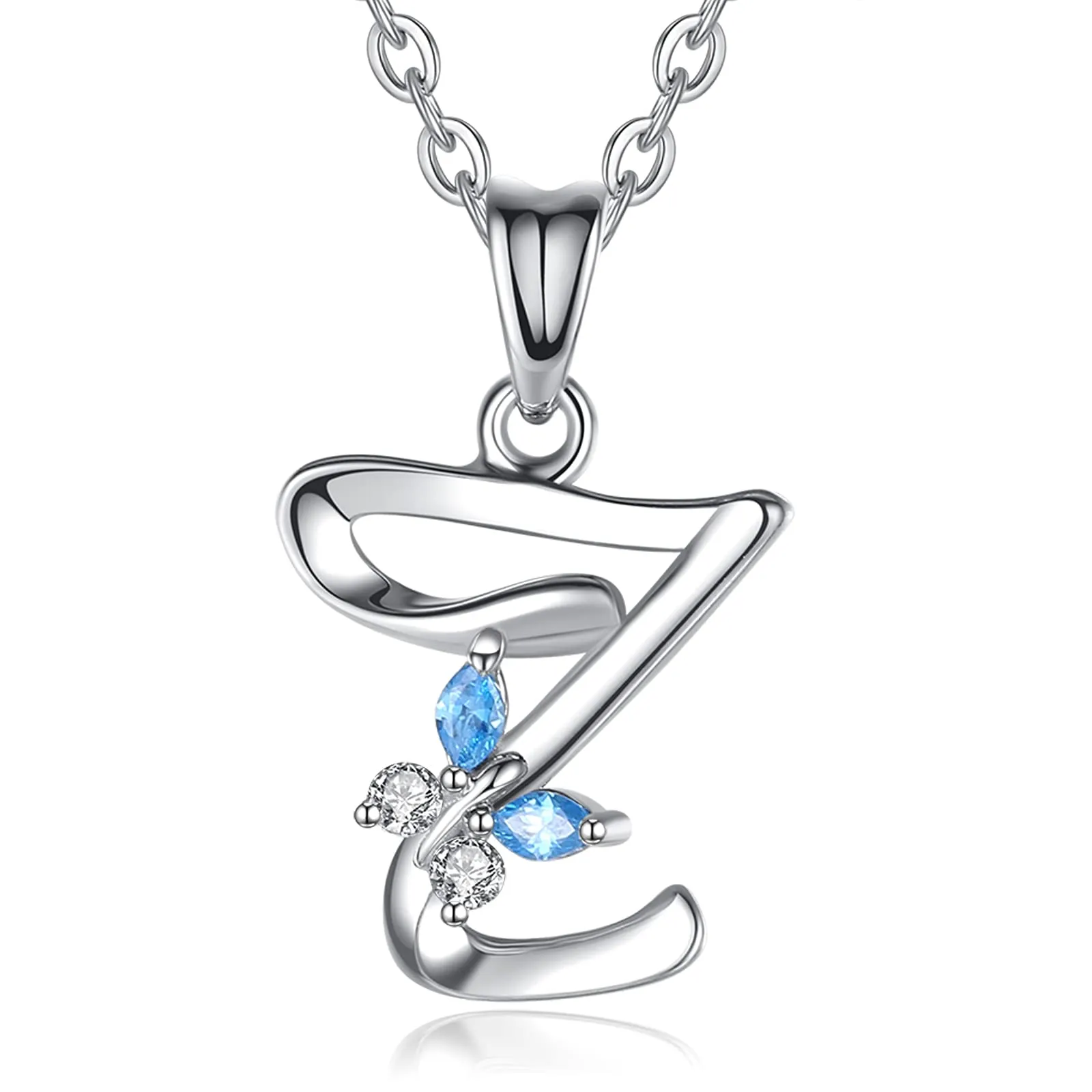 EUDORA Collana iniziale con farfalla in argento sterling 925, 45 cm - immagine 1