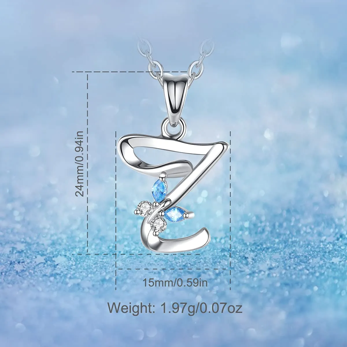 EUDORA Collana iniziale con farfalla in argento sterling 925, 45 cm - immagine 7
