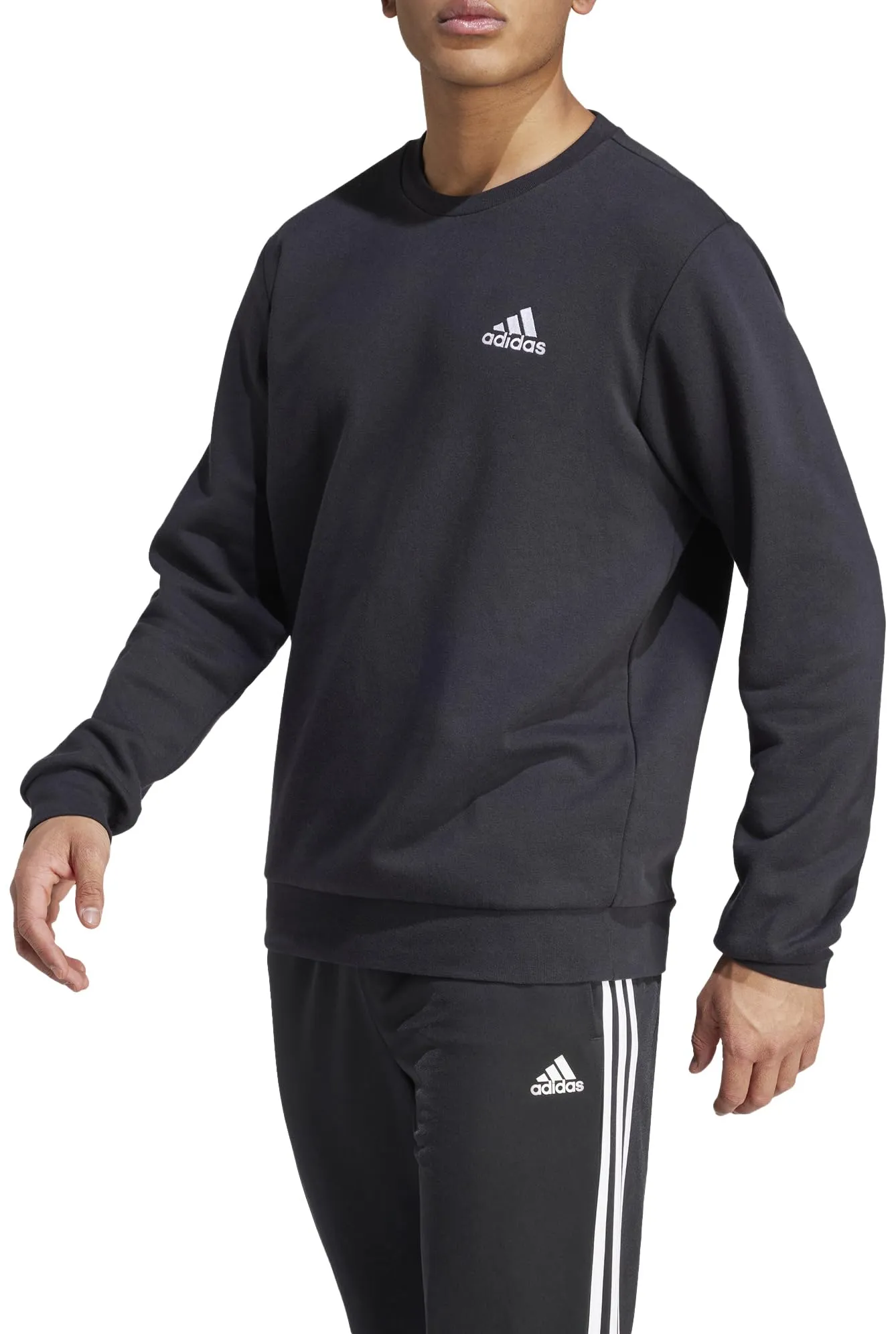 adidas Feelcozy Essentials Fleece Sweatshirt, Black/White, XS - immagine 3