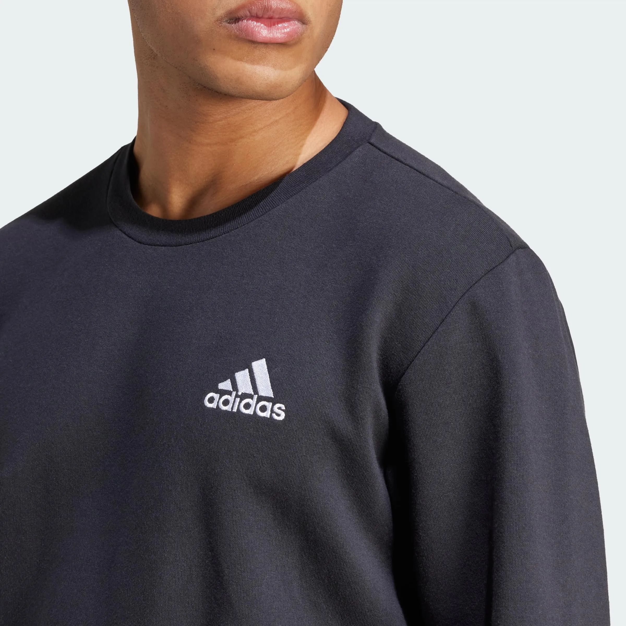 adidas Feelcozy Essentials Fleece Sweatshirt - Black/White, M - immagine 4