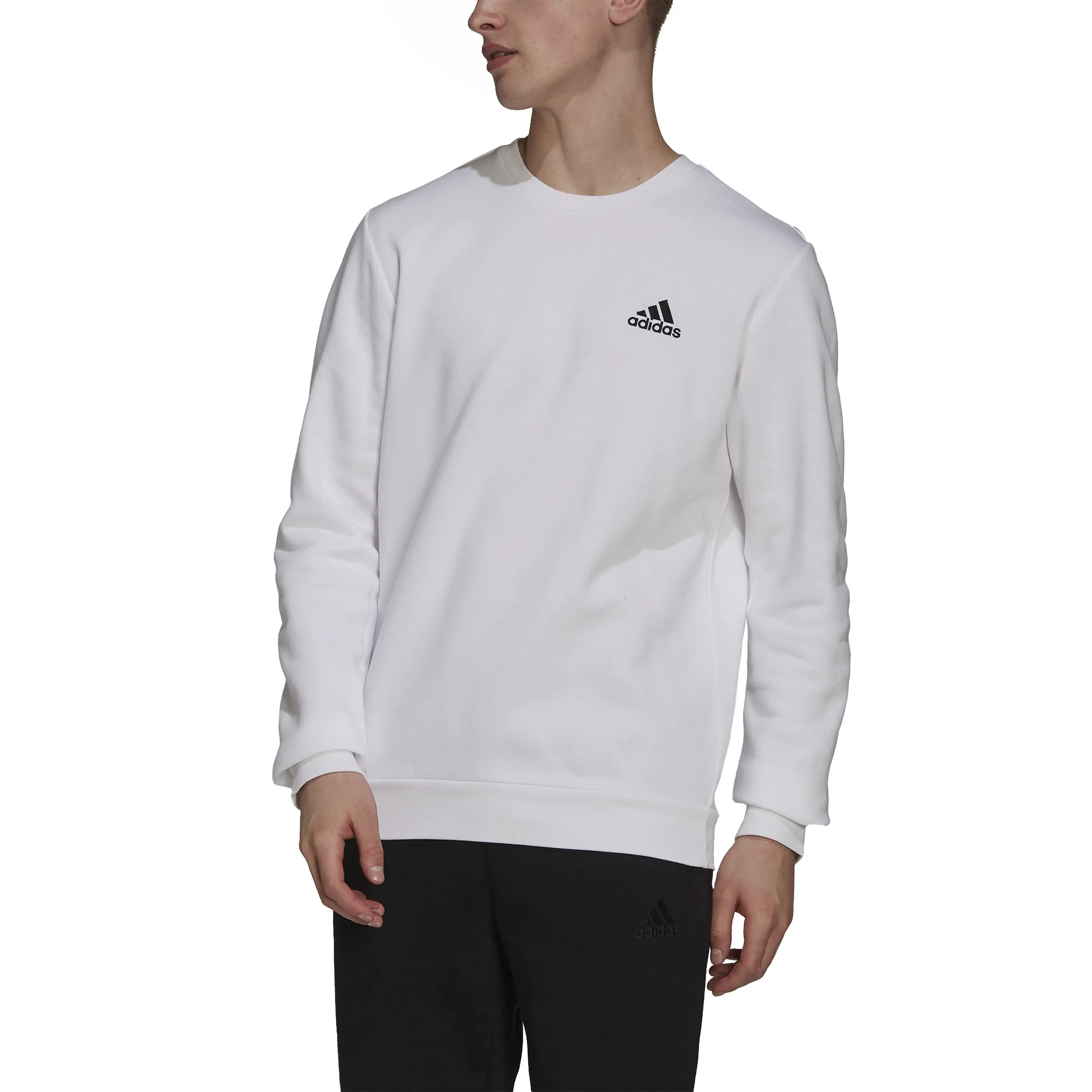 Adidas Feelcozy Essentials Fleece Sweatshirt, White/Black, XXL - immagine 2