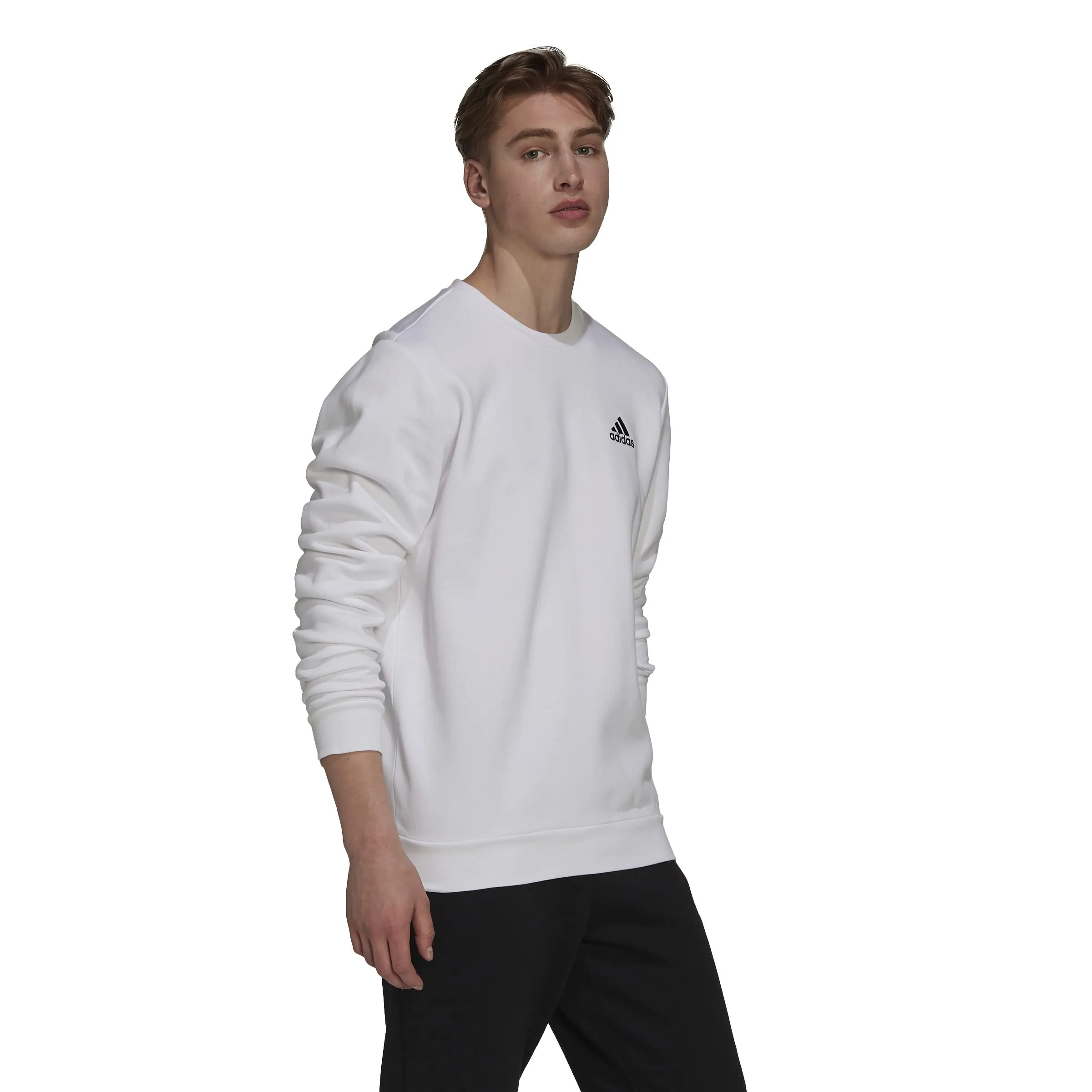 Adidas Feelcozy Essentials Fleece Sweatshirt, White/Black, XXL - immagine 5