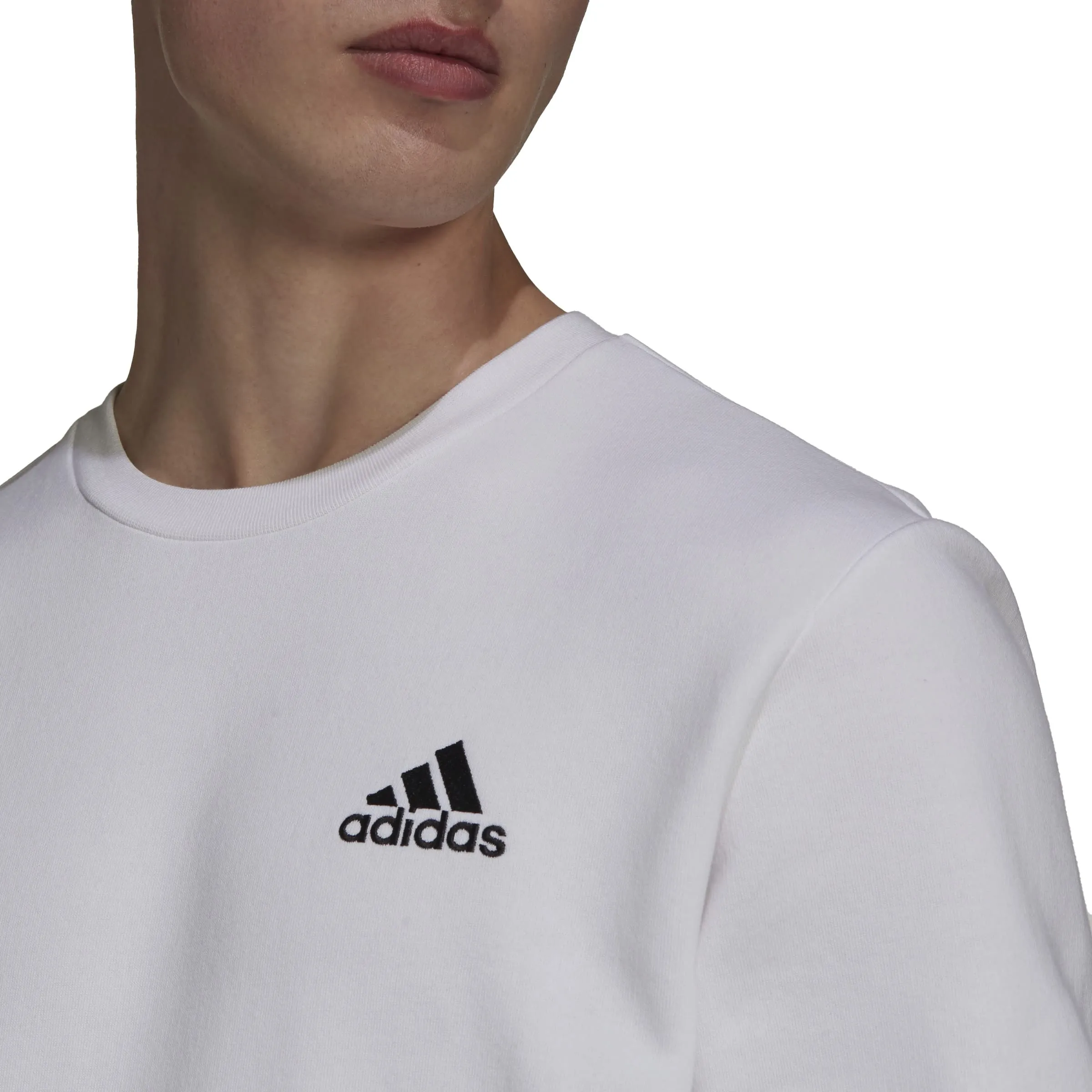 Adidas Feelcozy Essentials Fleece Sweatshirt, White/Black, XXL - immagine 6